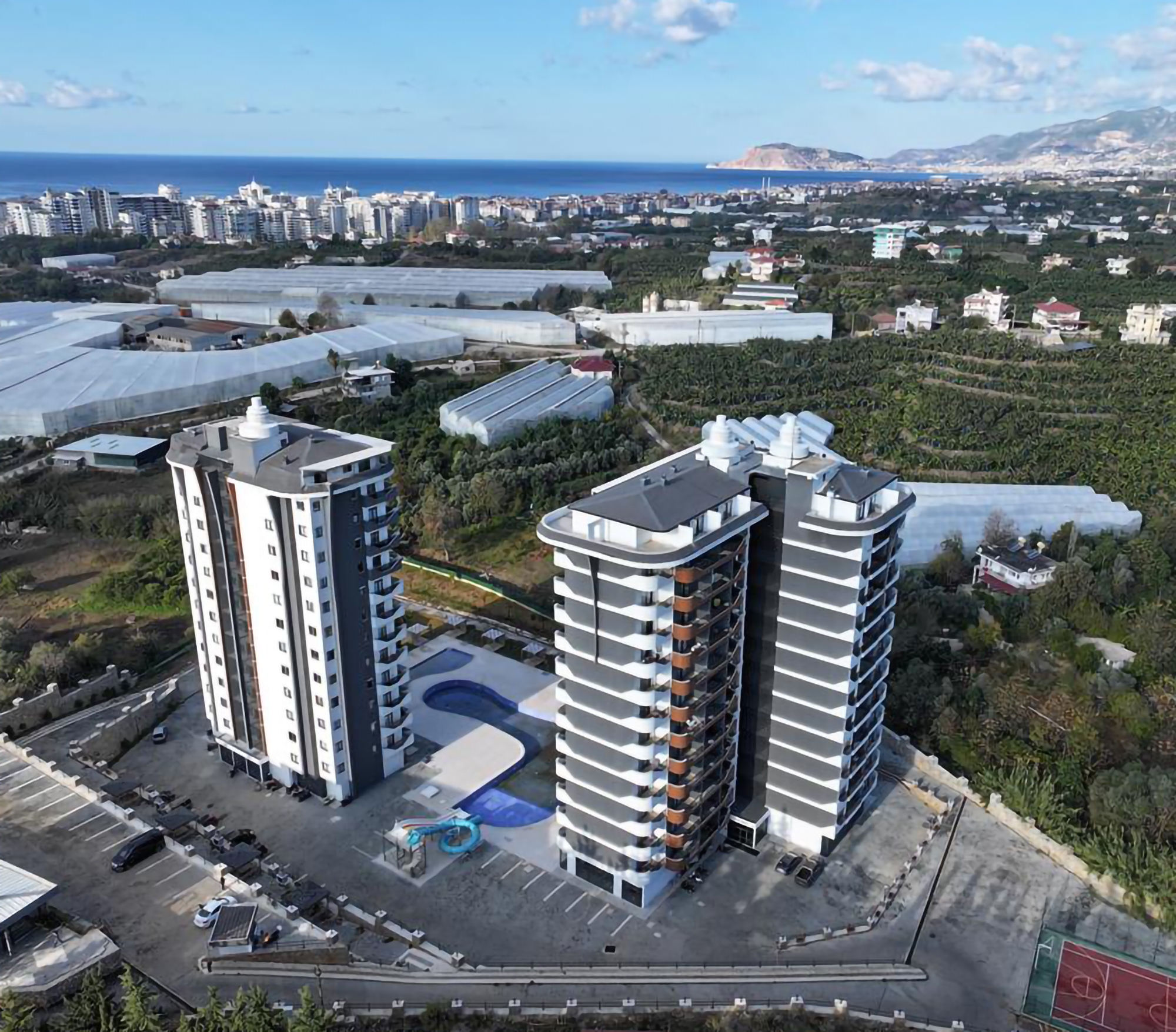 Luxuriöse 1+1 Wohnung mit Bergblick, Alanya - Mahmutlar