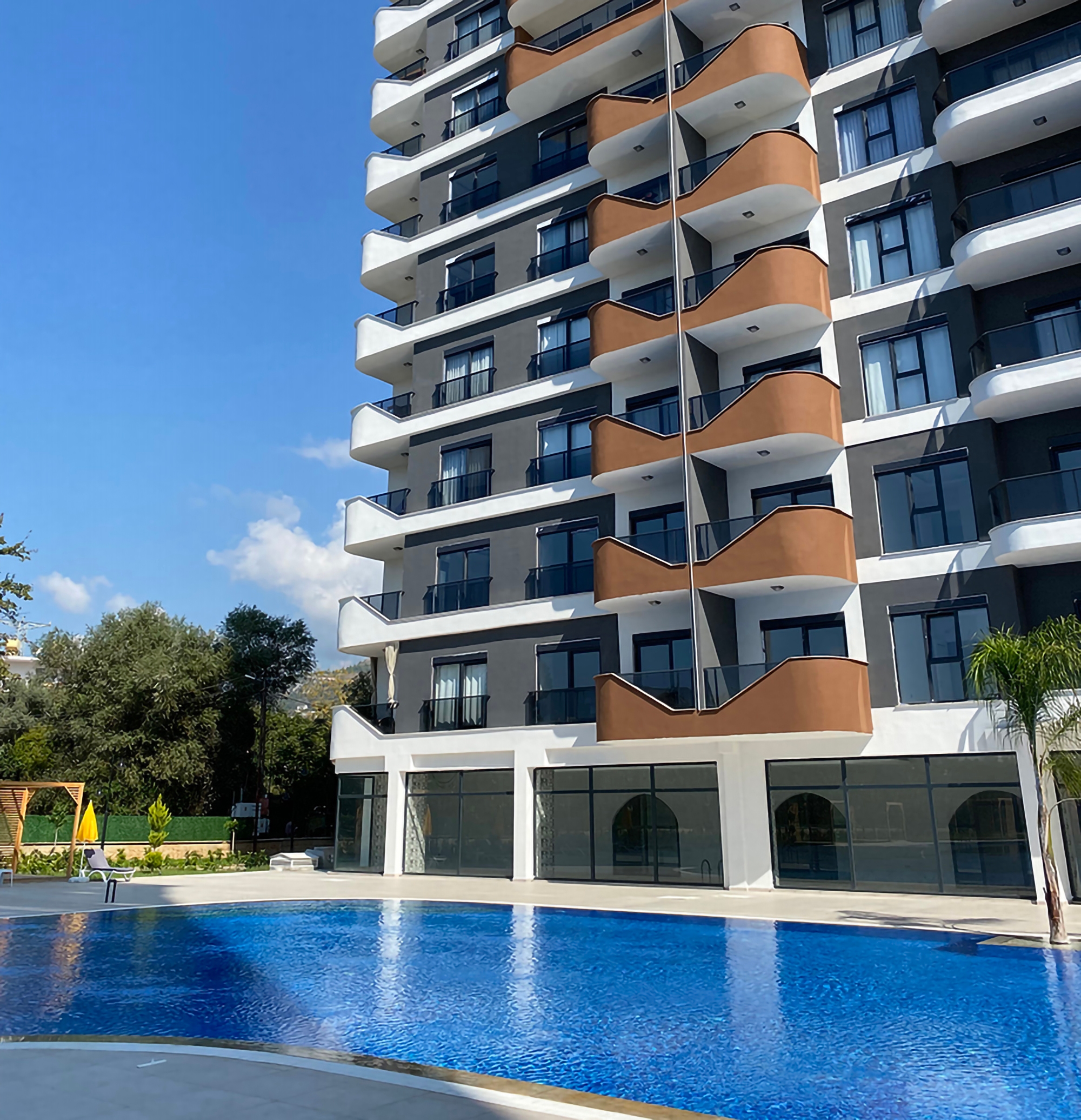 Luxuriöse 1+1 Wohnung mit Bergblick, Alanya - Mahmutlar