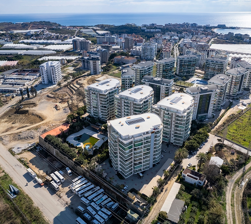 Luksuriøs 1+1 leilighet med fjellutsikt i Avsallar, Alanya