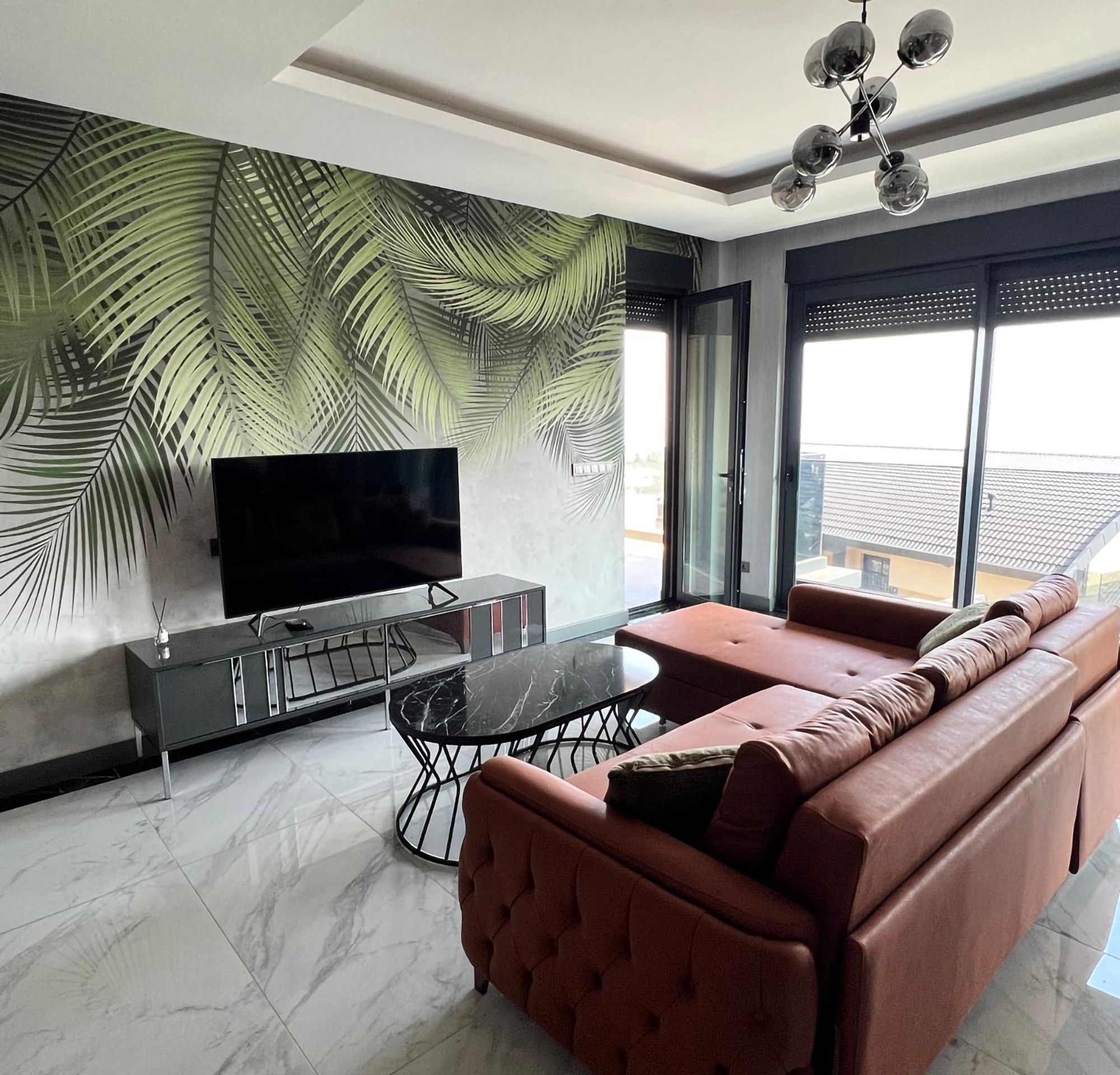 Luxuriöse 4+1 Gartenwohnung mit Meerblick und Burgblick in Alanya-Tepe