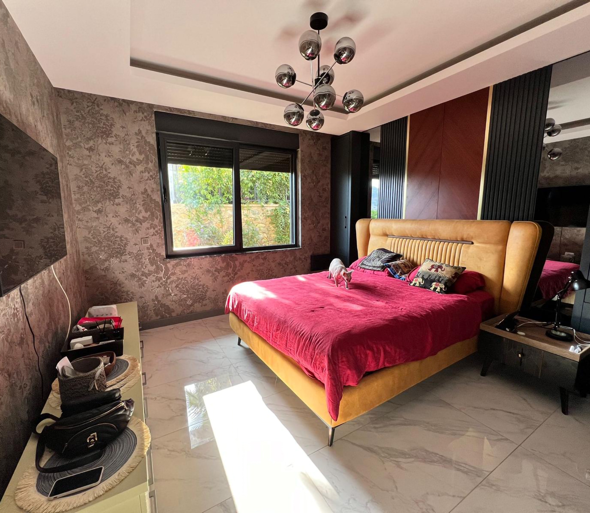 Luxuriöse 4+1 Gartenwohnung mit Meerblick und Burgblick in Alanya-Tepe
