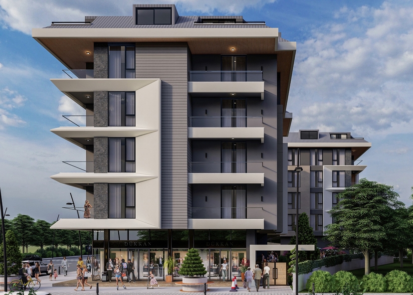 Luksuriøs 1+1 Lejlighed med Bjergudsigt i Alanya - Oba