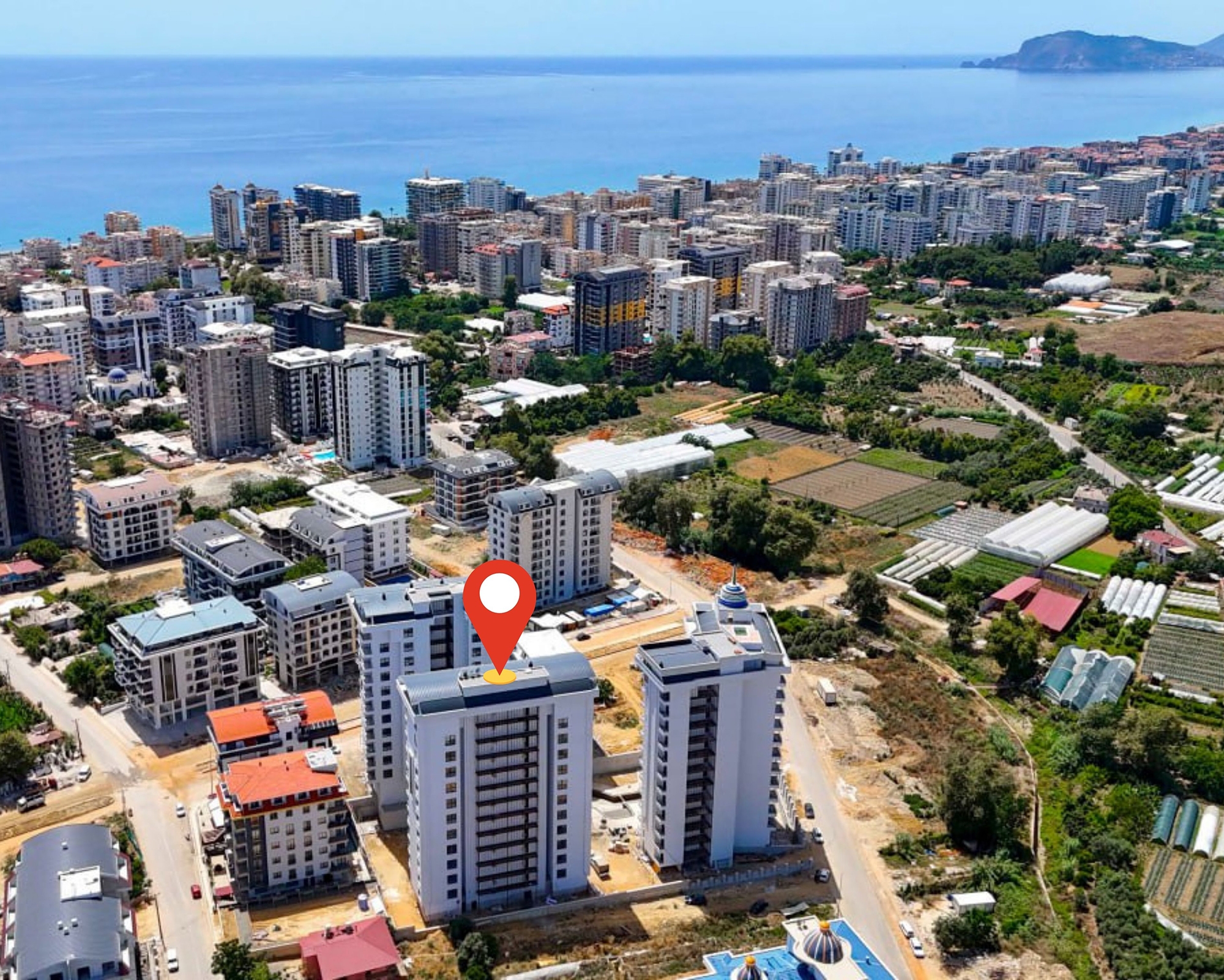 Luxuriöse 1+1 Wohnung mit Bergblick in Alanya