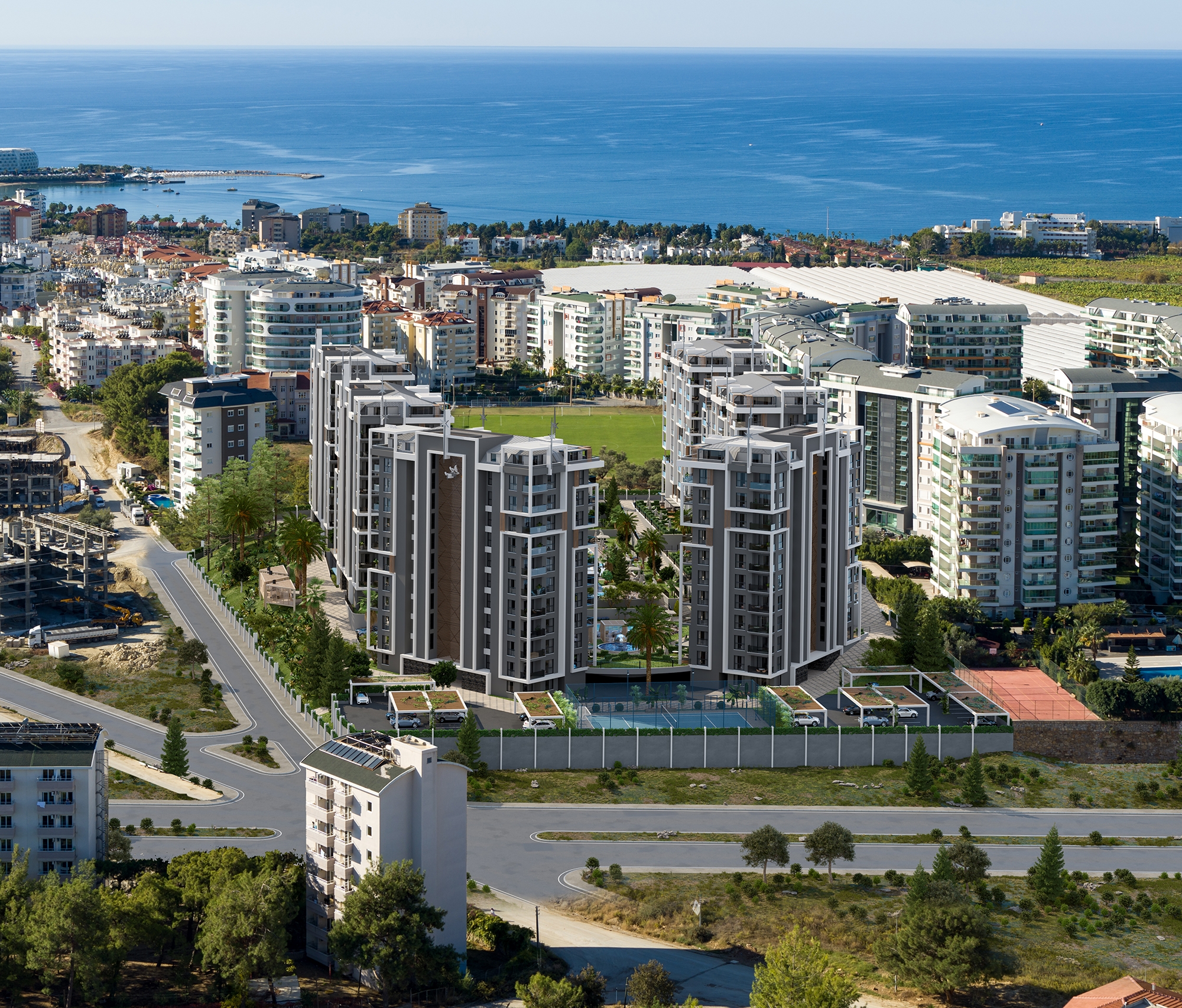 Luxuriöses 1+1 Apartment mit Bergblick, Alanya - Avsallar