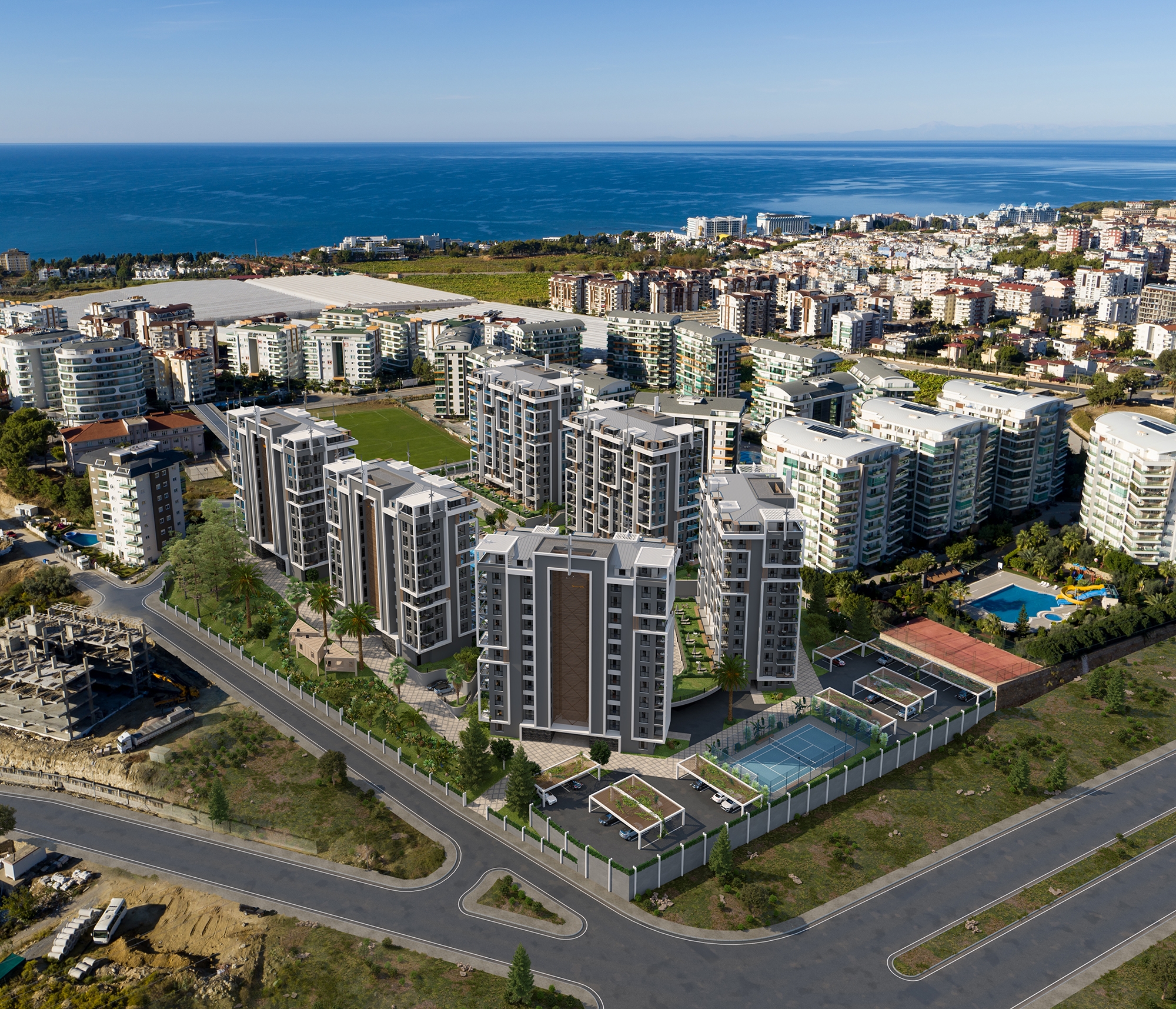 Luxuriöses 1+1 Apartment mit Bergblick, Alanya - Avsallar