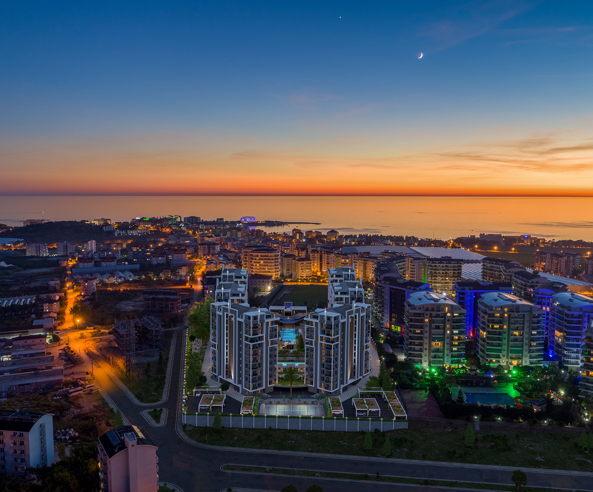 Luxuriöses 1+1 Apartment mit Bergblick, Alanya - Avsallar