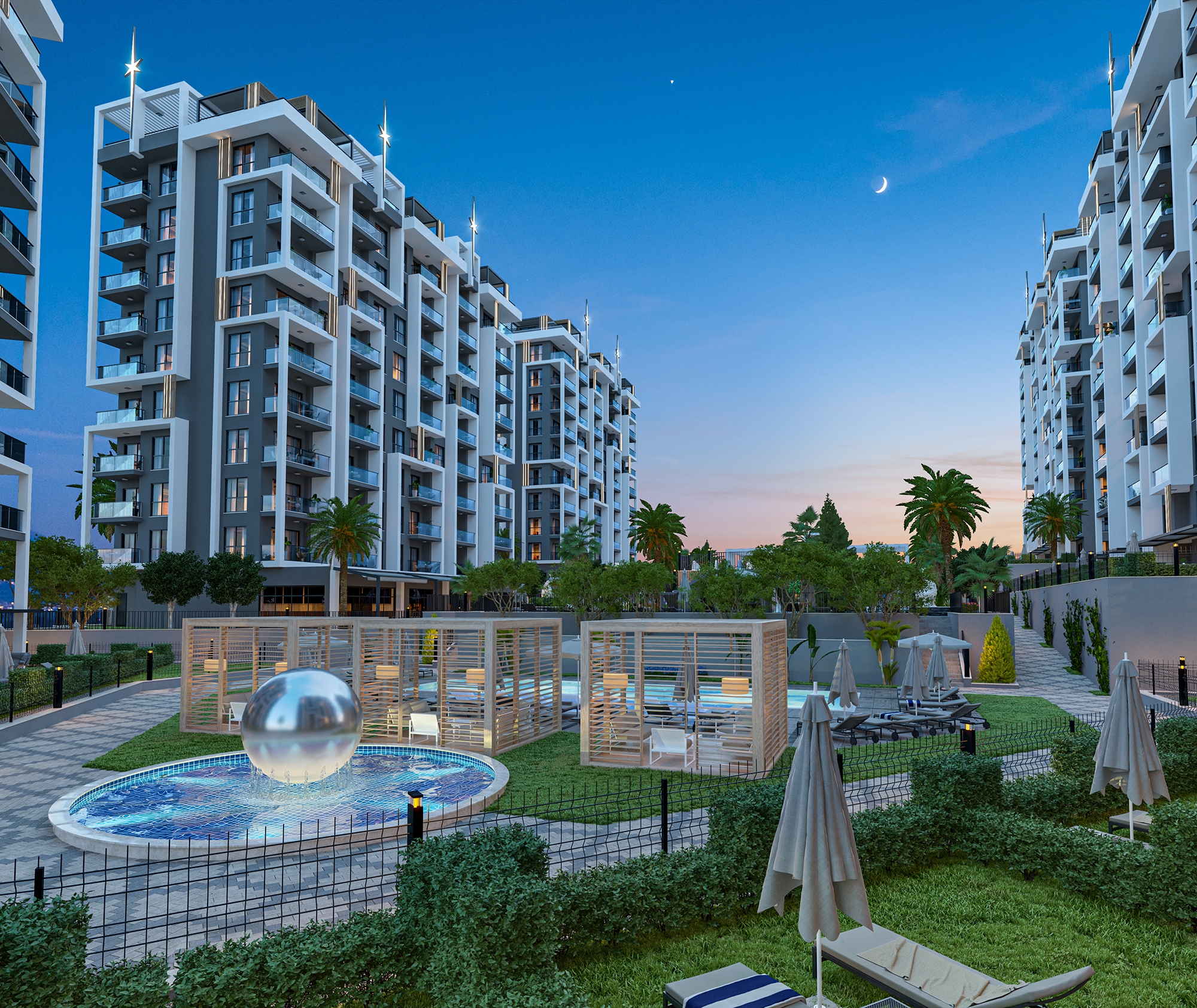 Luxuriöses 1+1 Apartment mit Bergblick, Alanya - Avsallar