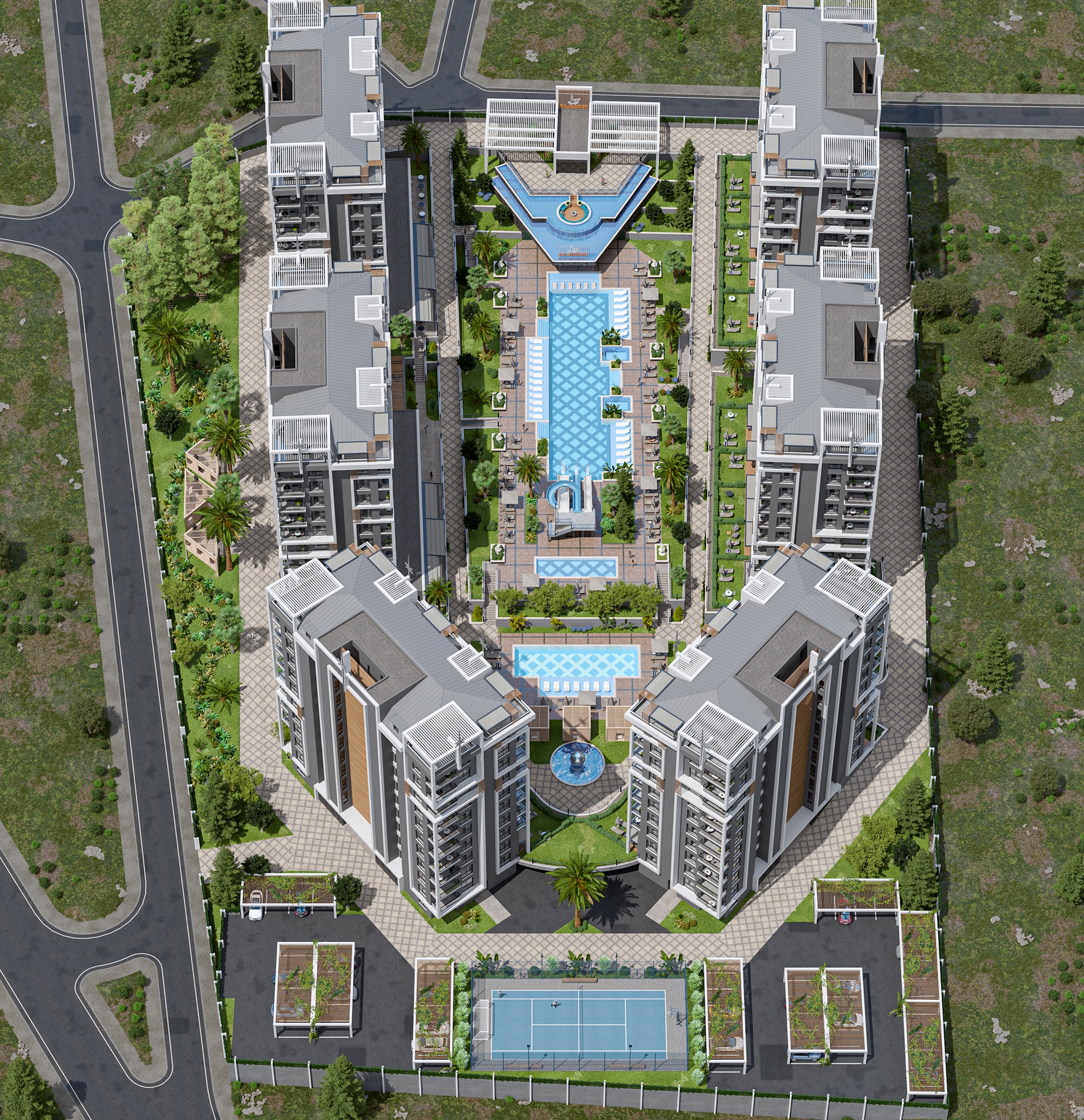 Luxuriöses 1+1 Apartment mit Bergblick, Alanya - Avsallar