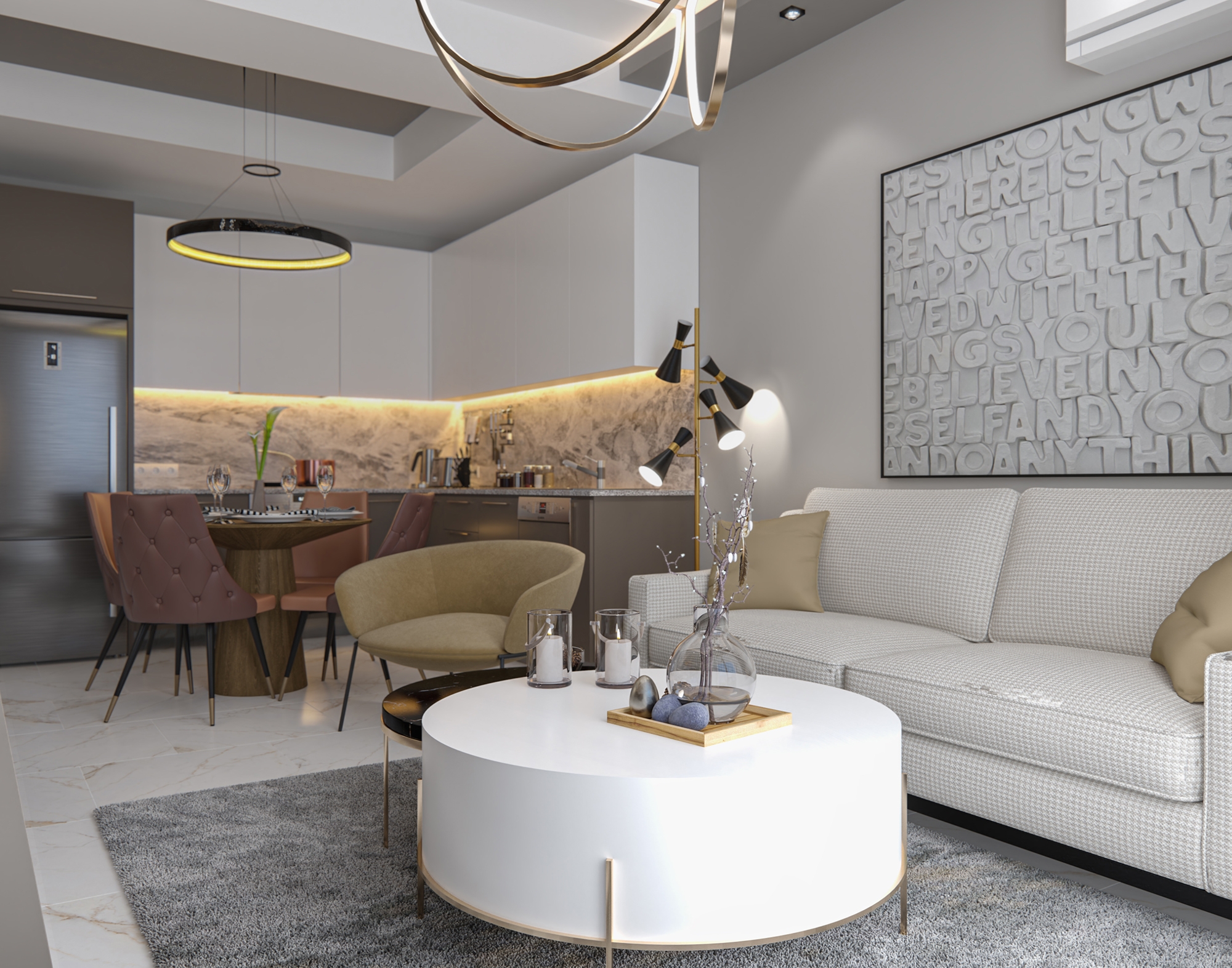 Luxuriöses 1+1 Apartment mit Bergblick, Alanya - Avsallar