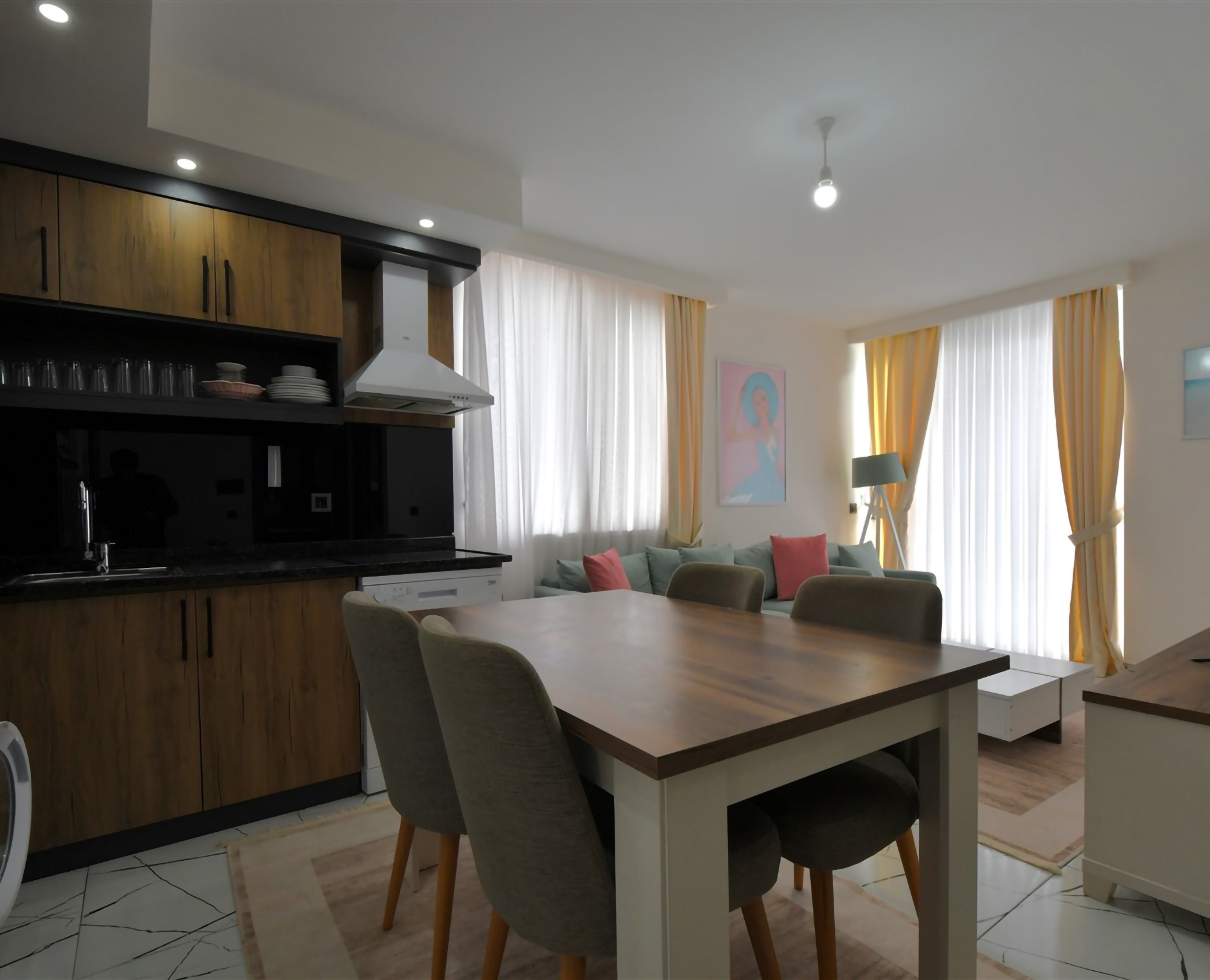 Luxuriöse 1+1 Wohnung mit Bergblick in Alanya, Oba