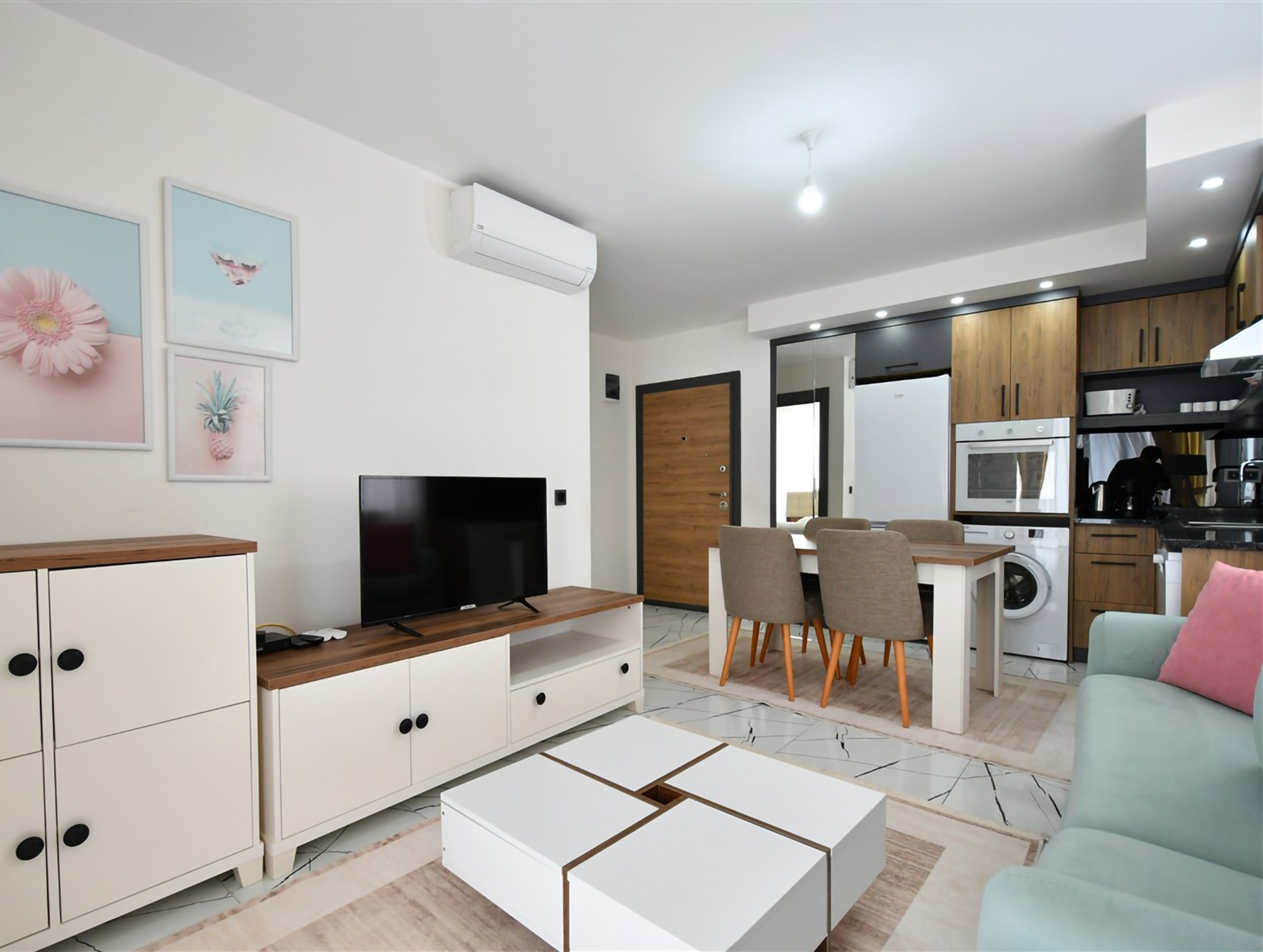 Luxuriöse 1+1 Wohnung mit Bergblick in Alanya, Oba