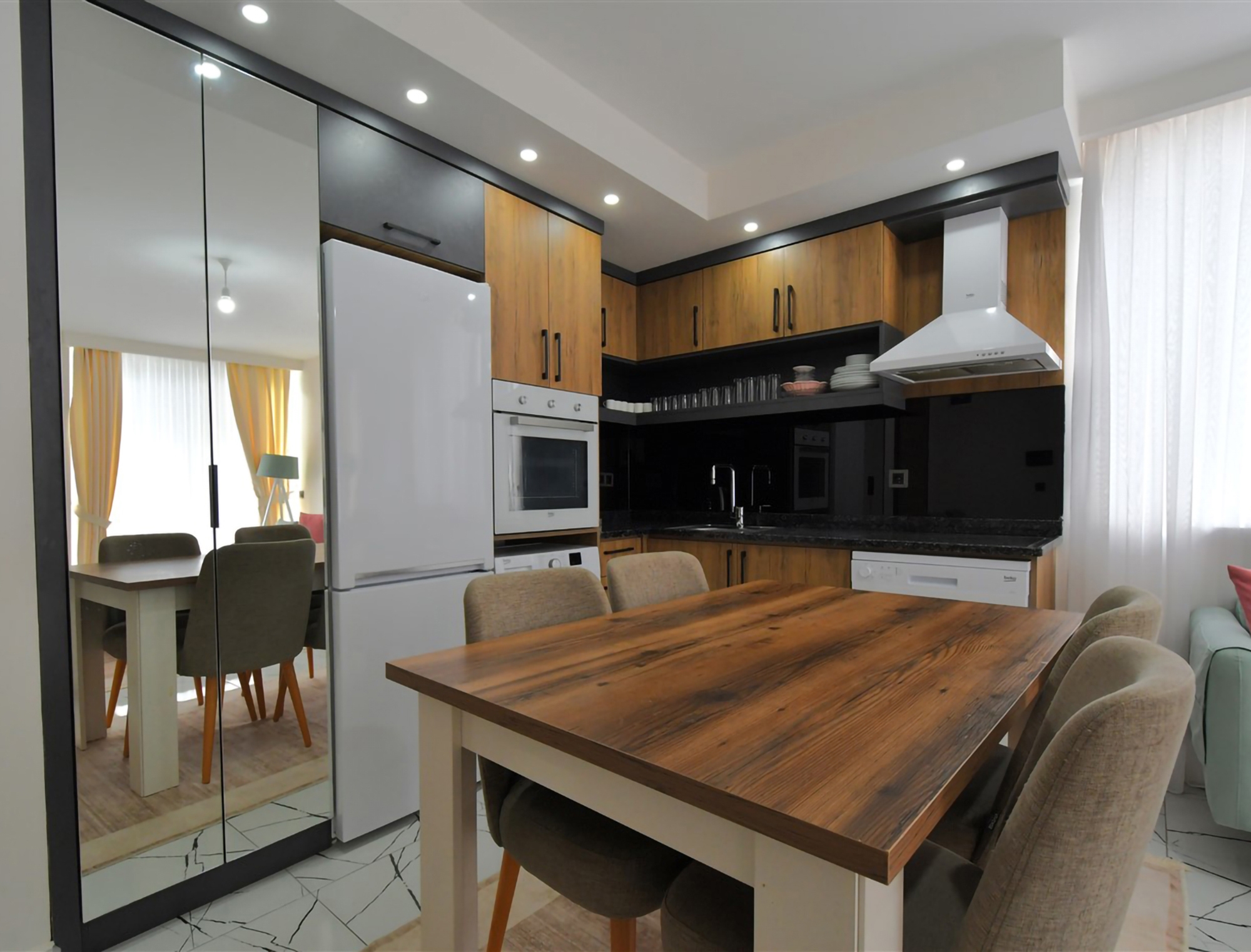 Luxuriöse 1+1 Wohnung mit Bergblick in Alanya, Oba