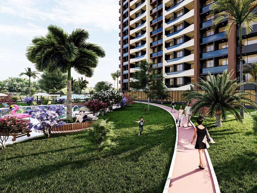 Luxury 1+1 Apartment with Pool and Fitness in Mersin-Tomuk