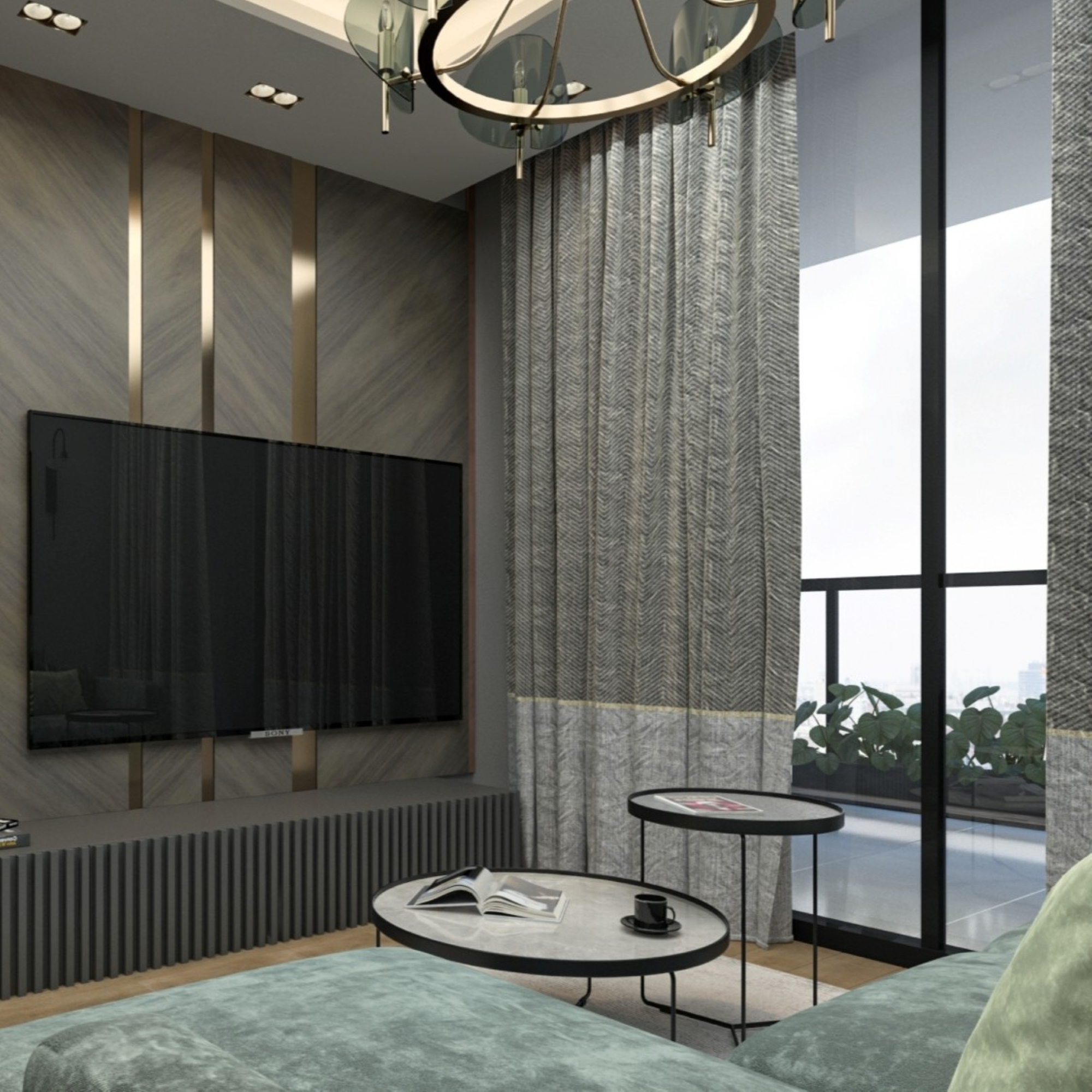 Luxuriöses 1+1 Apartment mit Bergblick in Mersin-Tece