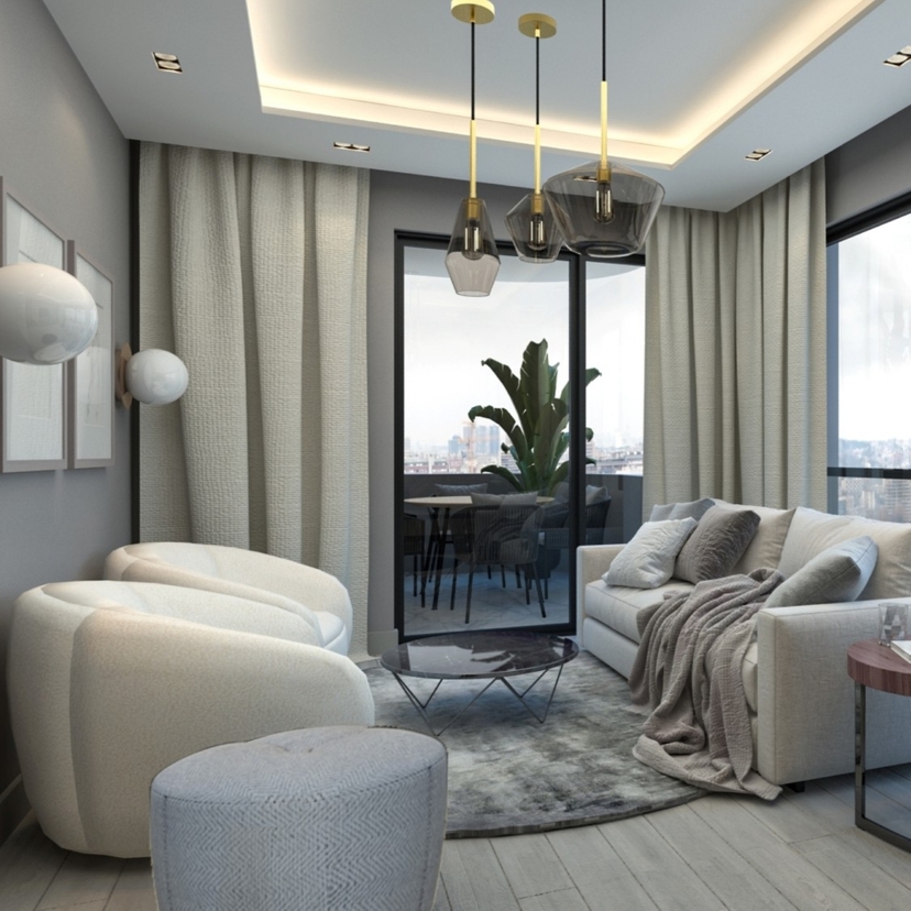 Luxuriöses 1+1 Apartment mit Bergblick in Mersin-Tece