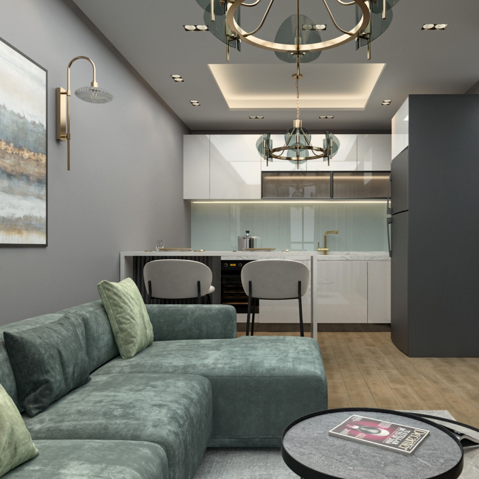 Luxuriöses 1+1 Apartment mit Bergblick in Mersin-Tece