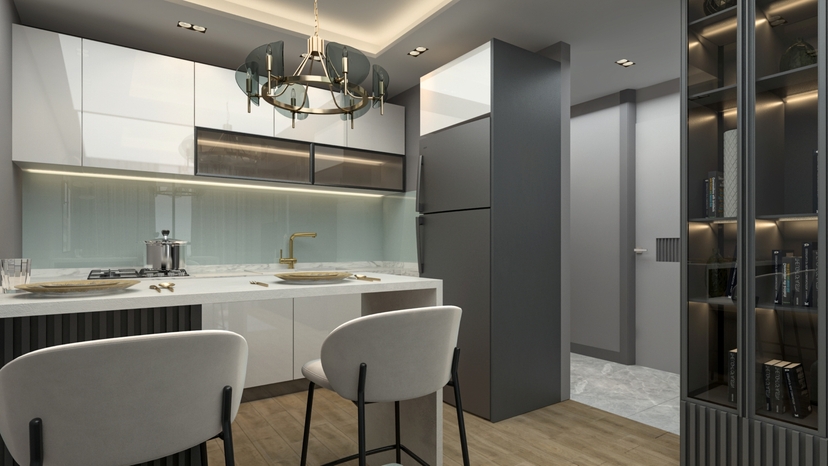 Luxuriöses 1+1 Apartment mit Bergblick in Mersin-Tece