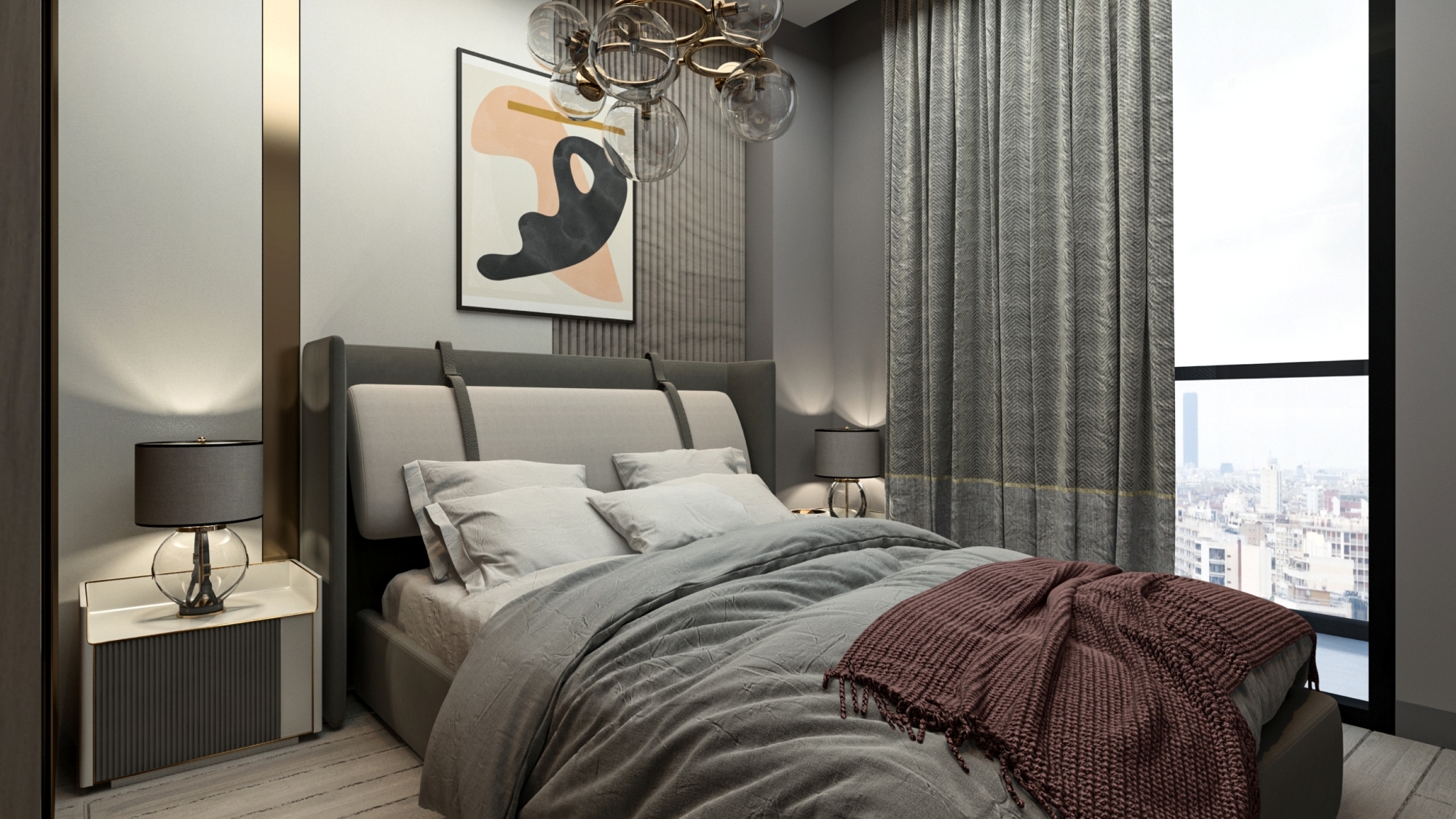 Luxuriöses 1+1 Apartment mit Bergblick in Mersin-Tece