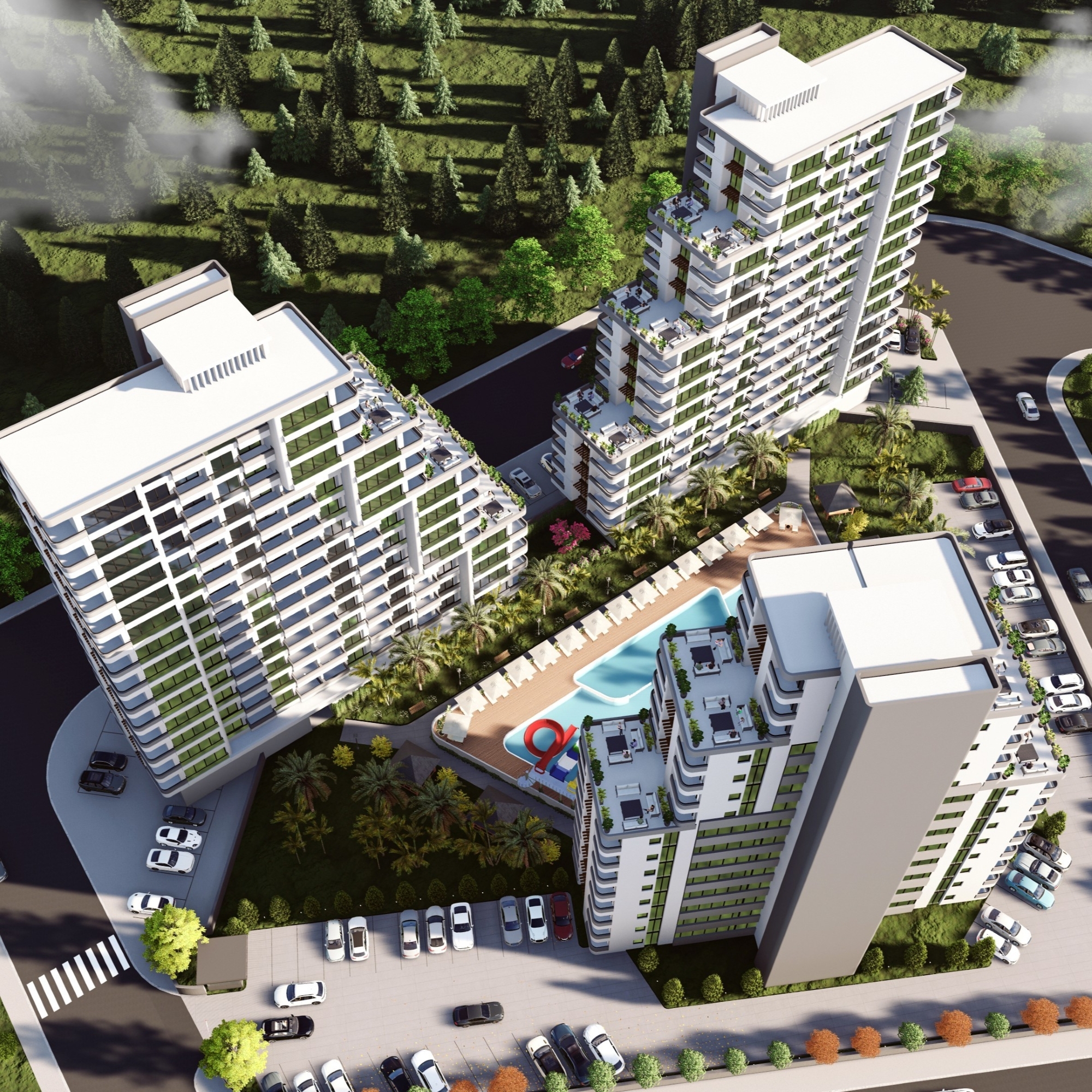 Luxury 2+1 Apartment with Mountain View in Mersin-Tece