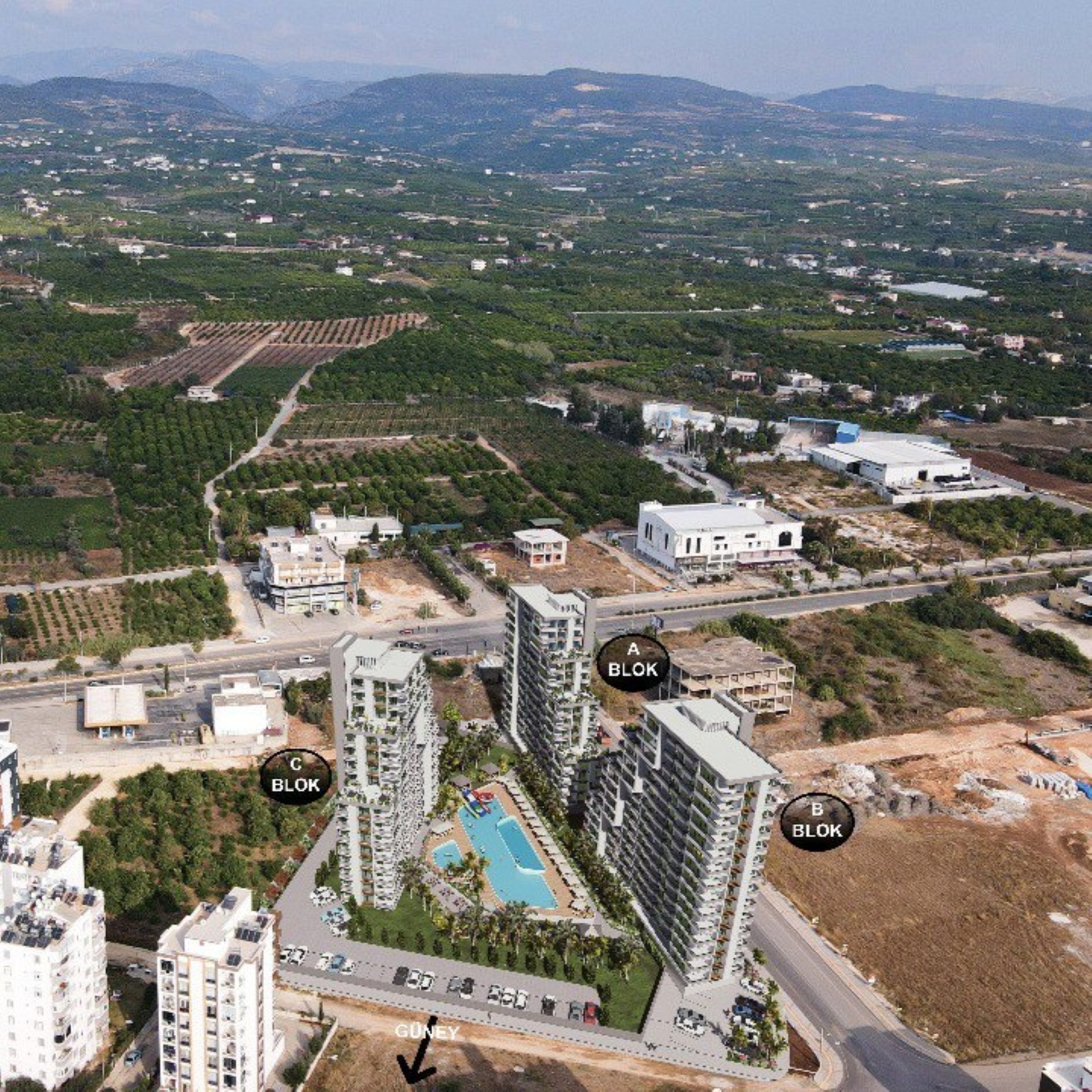 Luxury 2+1 Apartment with Mountain View in Mersin-Tece