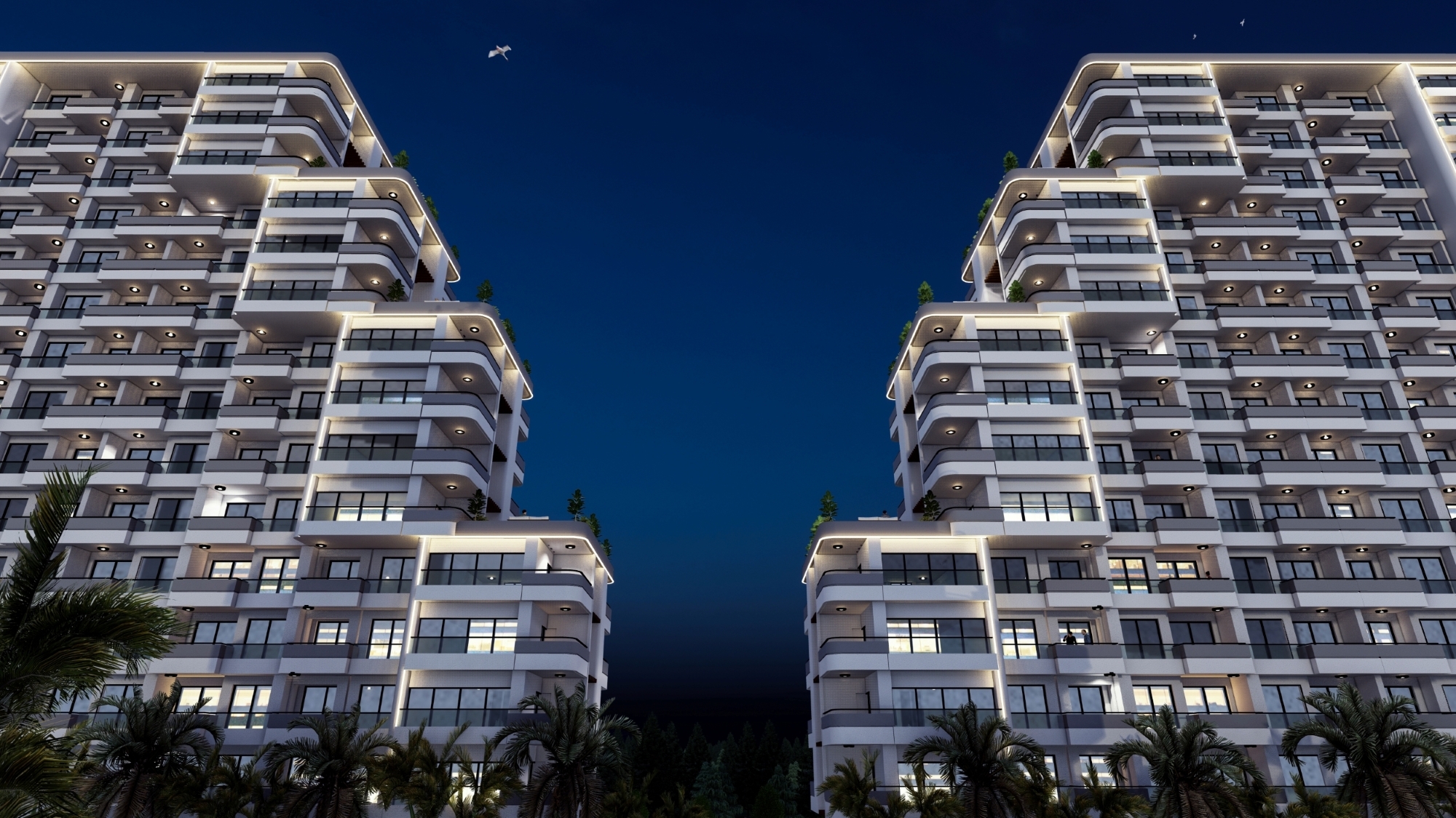 Luxury 2+1 Apartment with Mountain View in Mersin-Tece