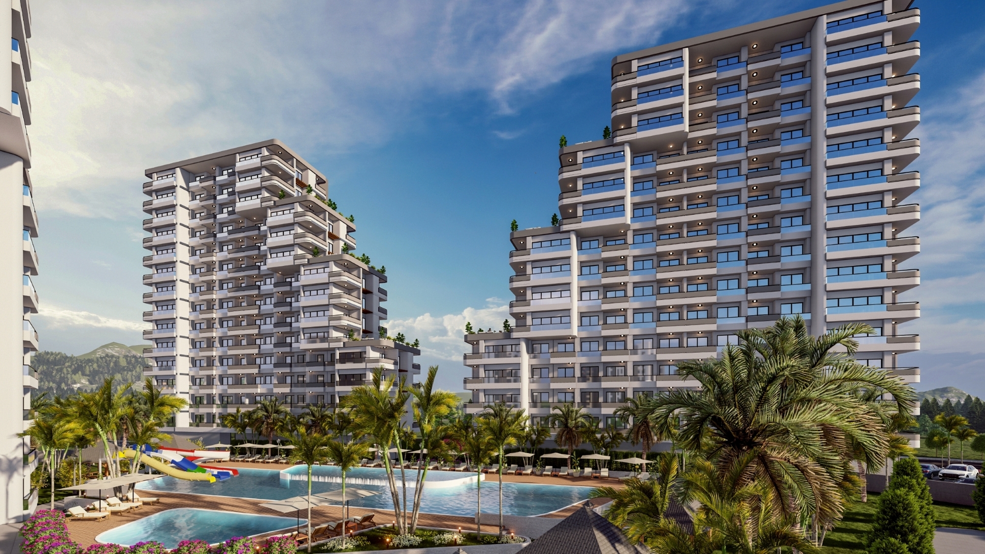 Luxury 2+1 Apartment with Mountain View in Mersin-Tece