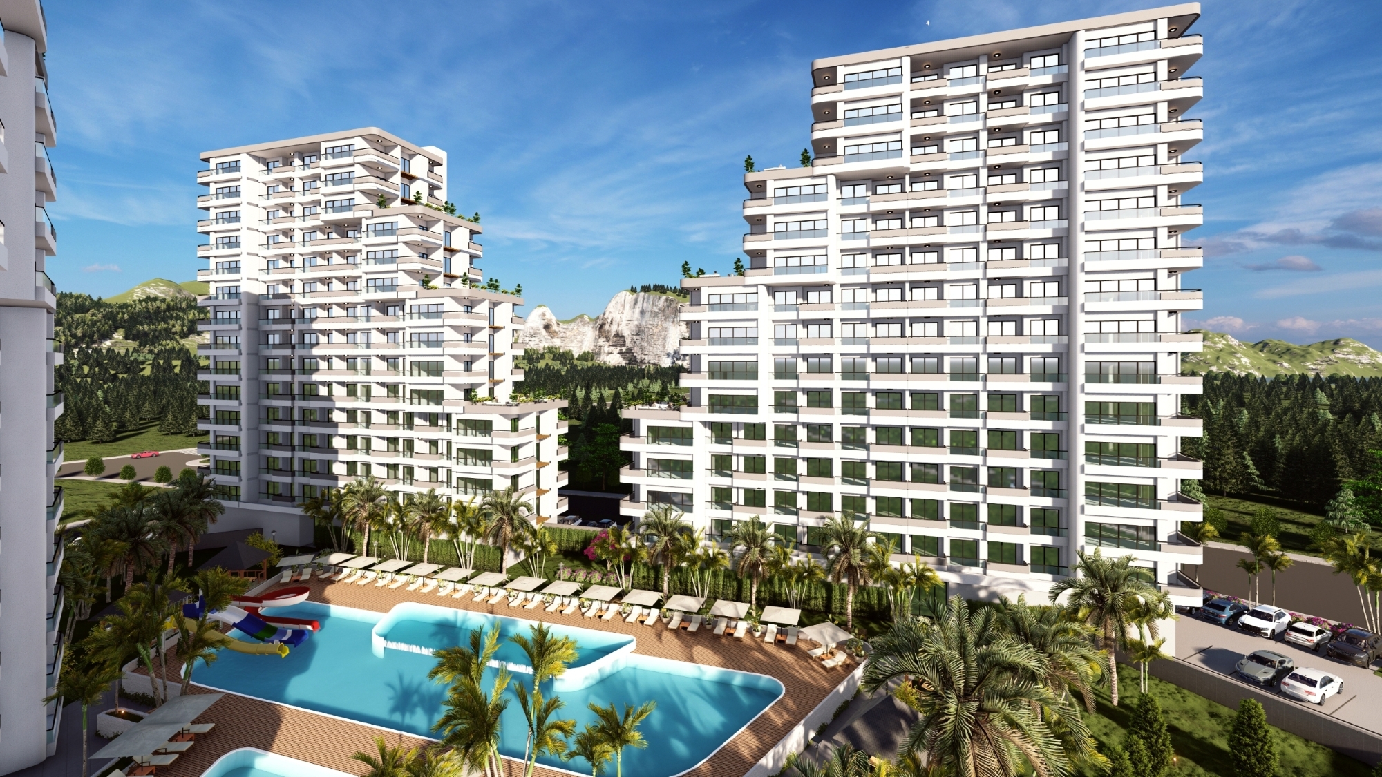 Luxury 2+1 Apartment with Mountain View in Mersin-Tece