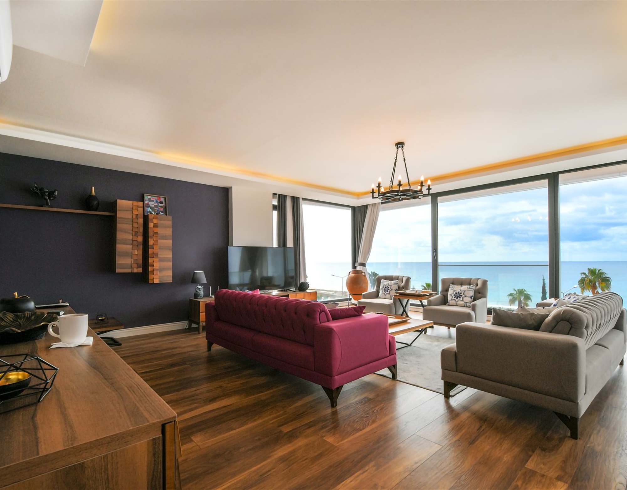 Luxuriöses 4+1 Penthouse mit atemberaubendem Meerblick und Burgblick, Alanya - Kestel