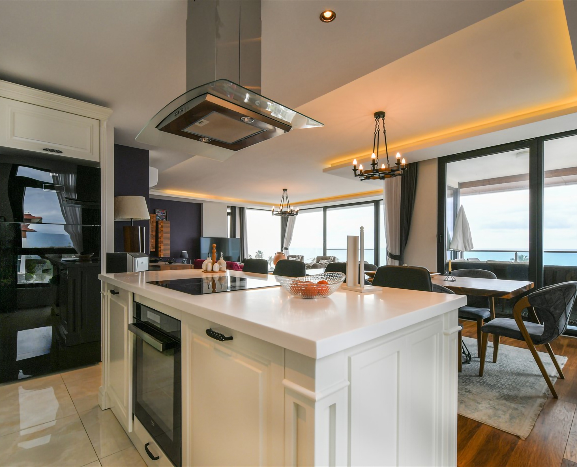 Luxuriöses 4+1 Penthouse mit atemberaubendem Meerblick und Burgblick, Alanya - Kestel