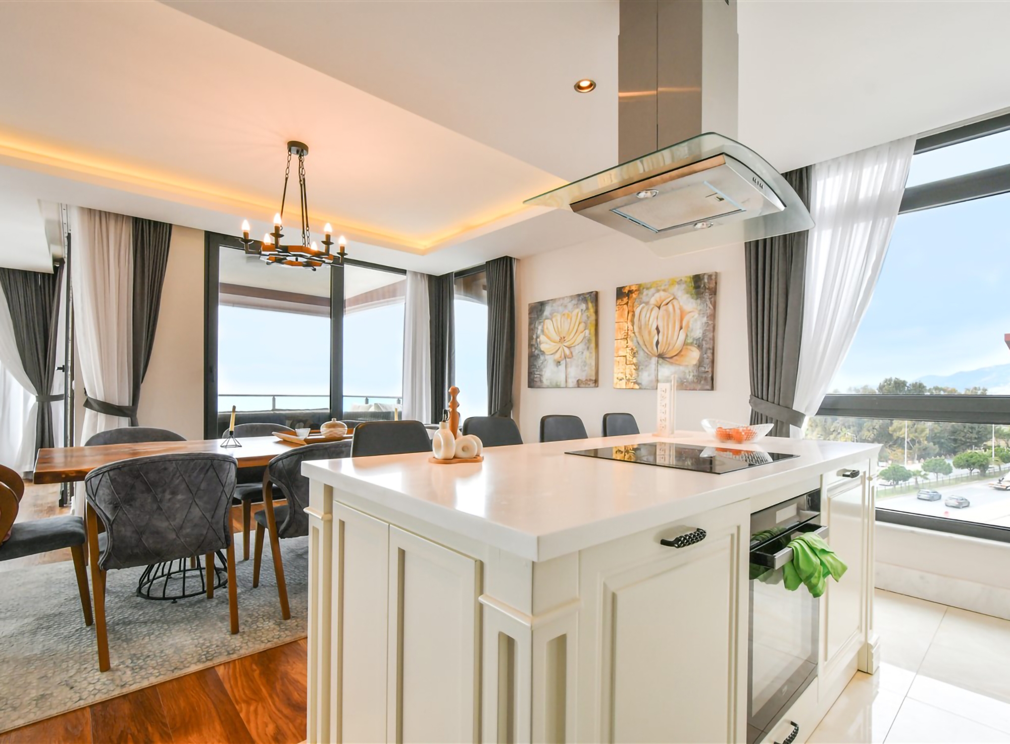 Luxuriöses 4+1 Penthouse mit atemberaubendem Meerblick und Burgblick, Alanya - Kestel