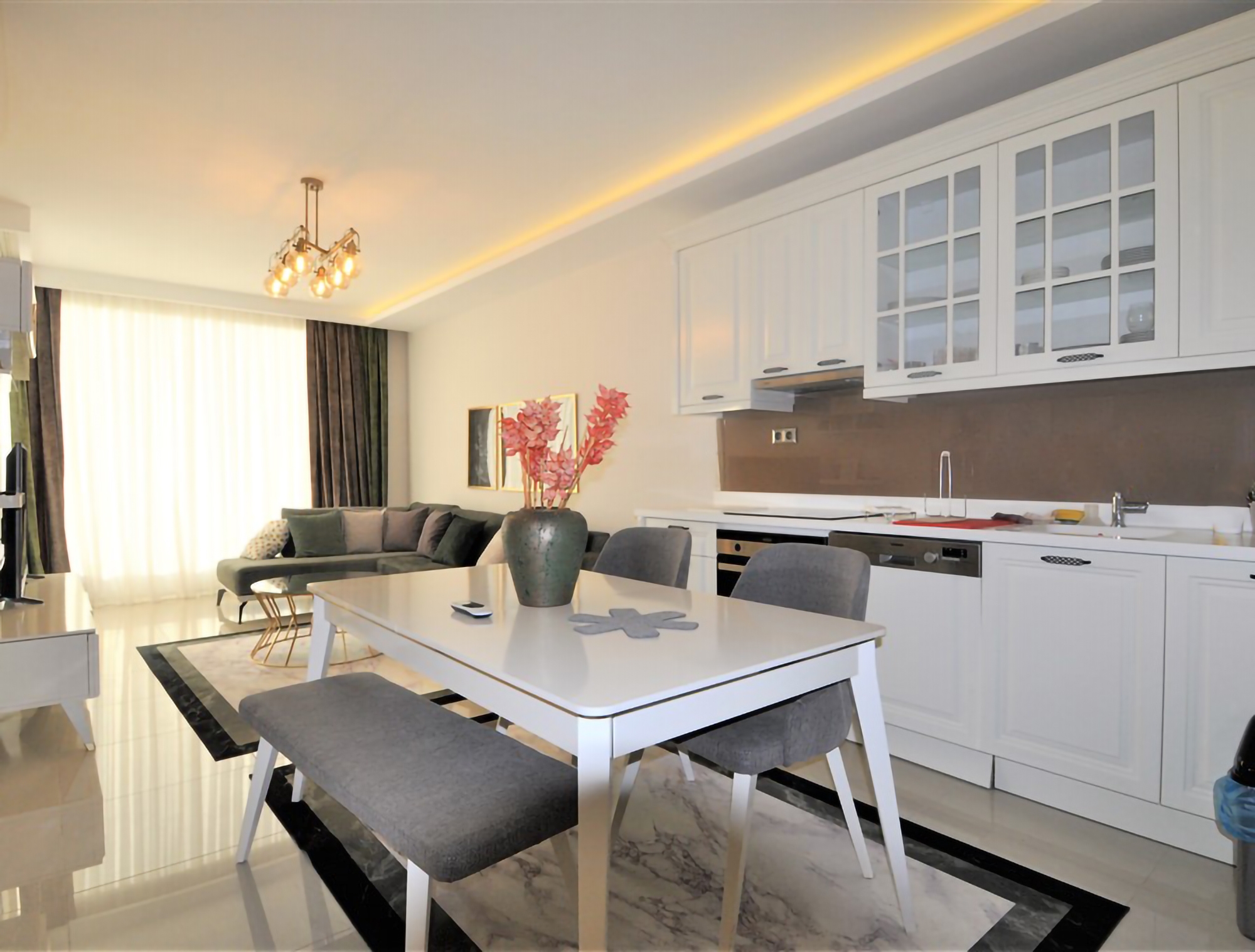 Ylellinen 1+1 puutarhakerros vuorinäköalalla, Alanya - Kestel