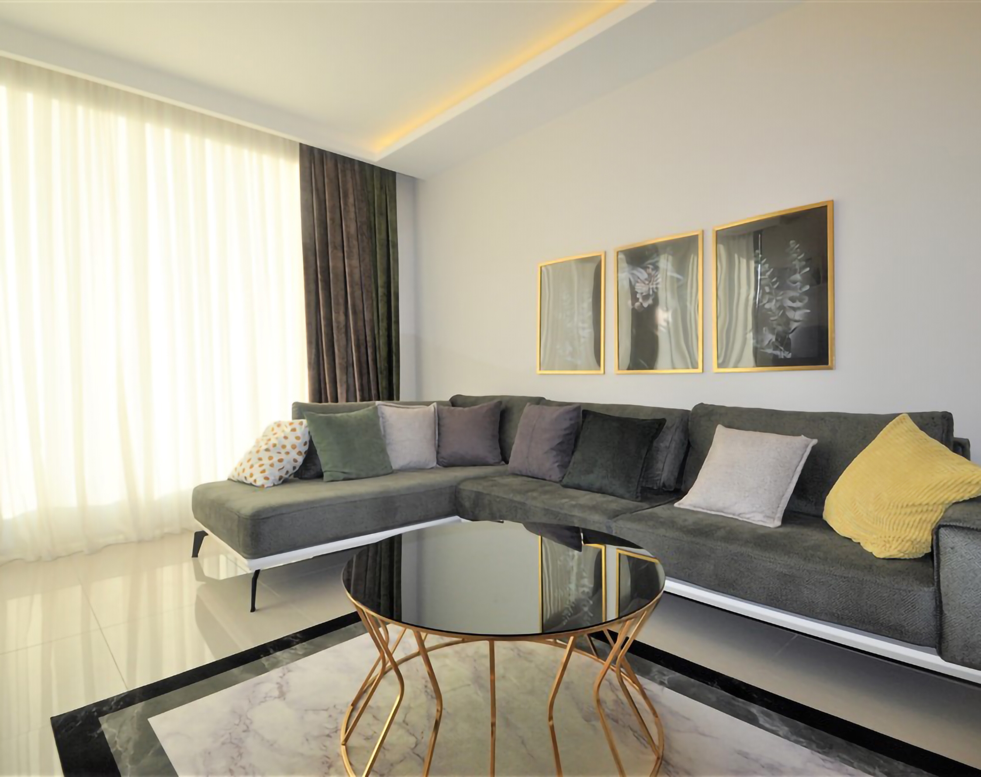 Ylellinen 1+1 puutarhakerros vuorinäköalalla, Alanya - Kestel