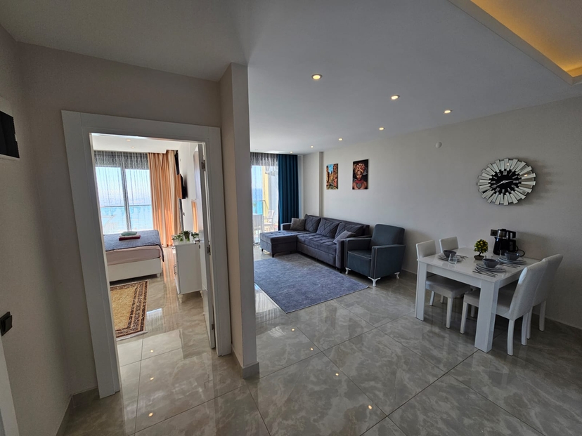 Luxuriöses 1+1 Apartment mit Meerblick und Bergblick in Mahmutlar, Alanya