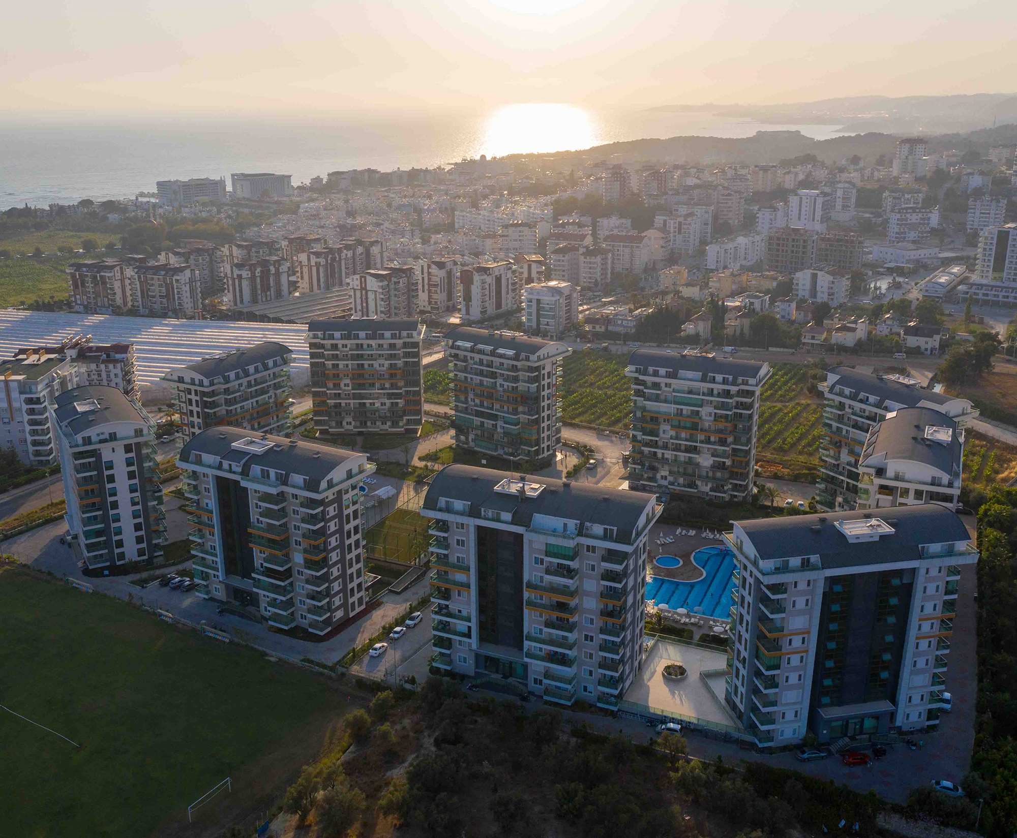 Luxuriöse 1+1 Wohnung mit Bergblick in Avsallar, Alanya