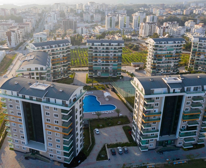 Luxuriöse 1+1 Wohnung mit Bergblick in Avsallar, Alanya