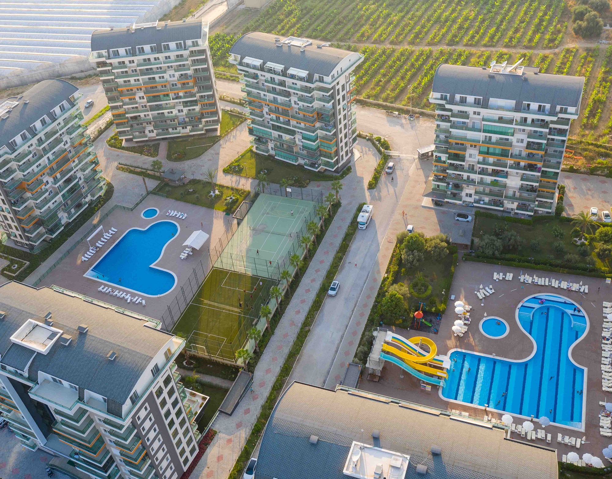Luxuriöse 1+1 Wohnung mit Bergblick in Avsallar, Alanya