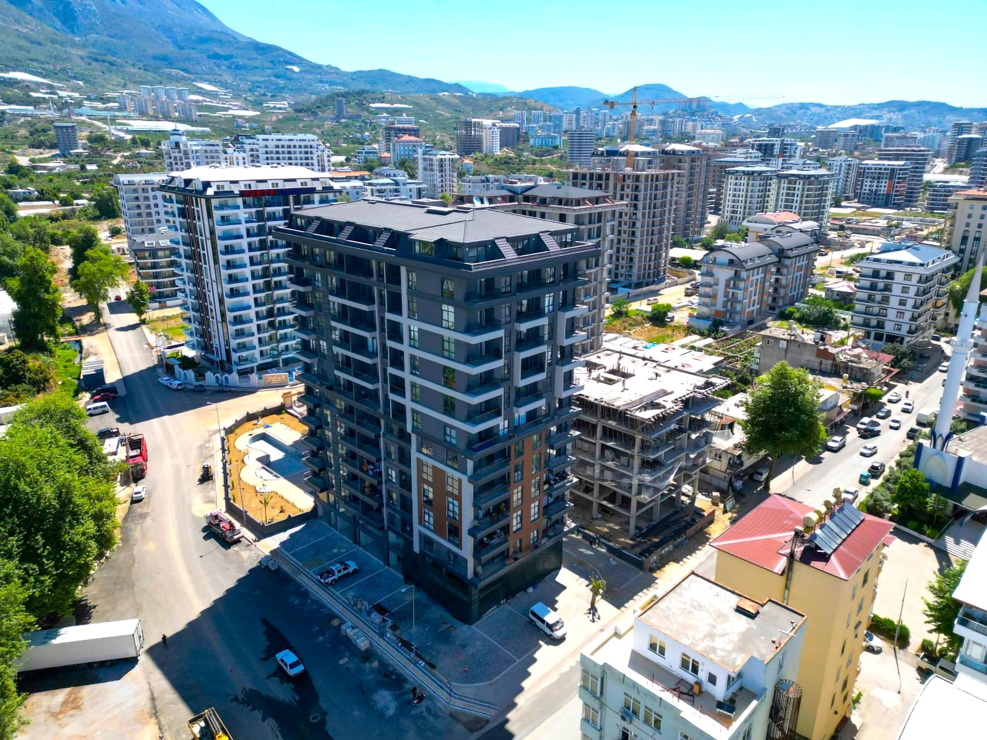 Moderne Luksus 1+1 Leilighet med Fjellutsikt, Alanya