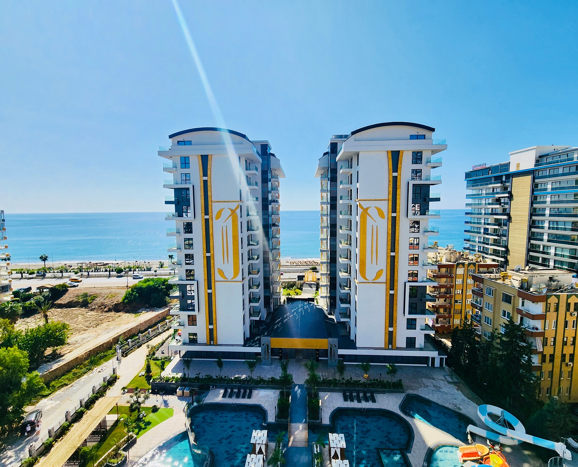 Luxuriöse 1+1 Wohnung mit Meerblick und Bergblick, Alanya