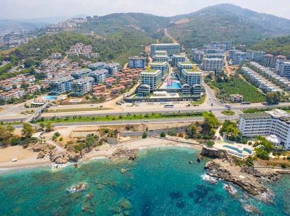 Luksuriøs 1+1 leilighet med havutsikt i Kargicak, Alanya