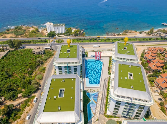Luksuriøs 1+1 leilighet med havutsikt i Kargicak, Alanya
