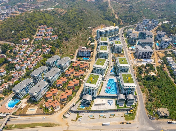 Luksuriøs 1+1 leilighet med havutsikt i Kargicak, Alanya
