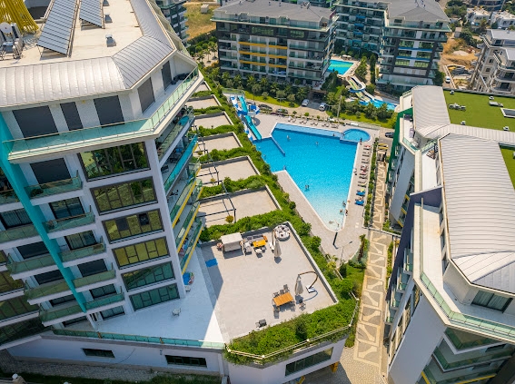 Luksuriøs 1+1 leilighet med havutsikt i Kargicak, Alanya