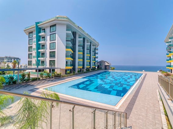Luksuriøs 1+1 leilighet med havutsikt i Kargicak, Alanya
