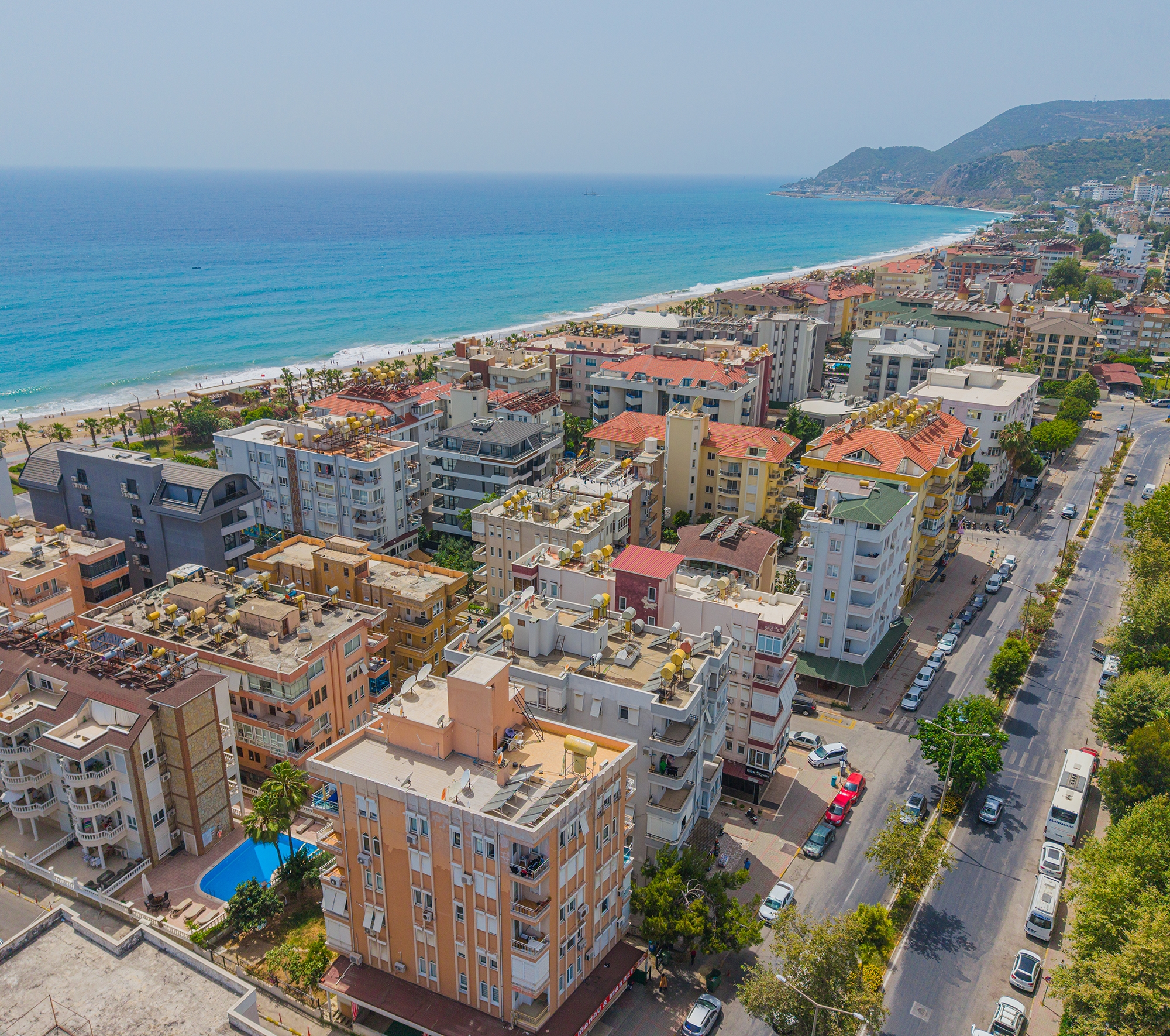 1+1 Wohnung mit Bergblick im Stadtzentrum von Alanya