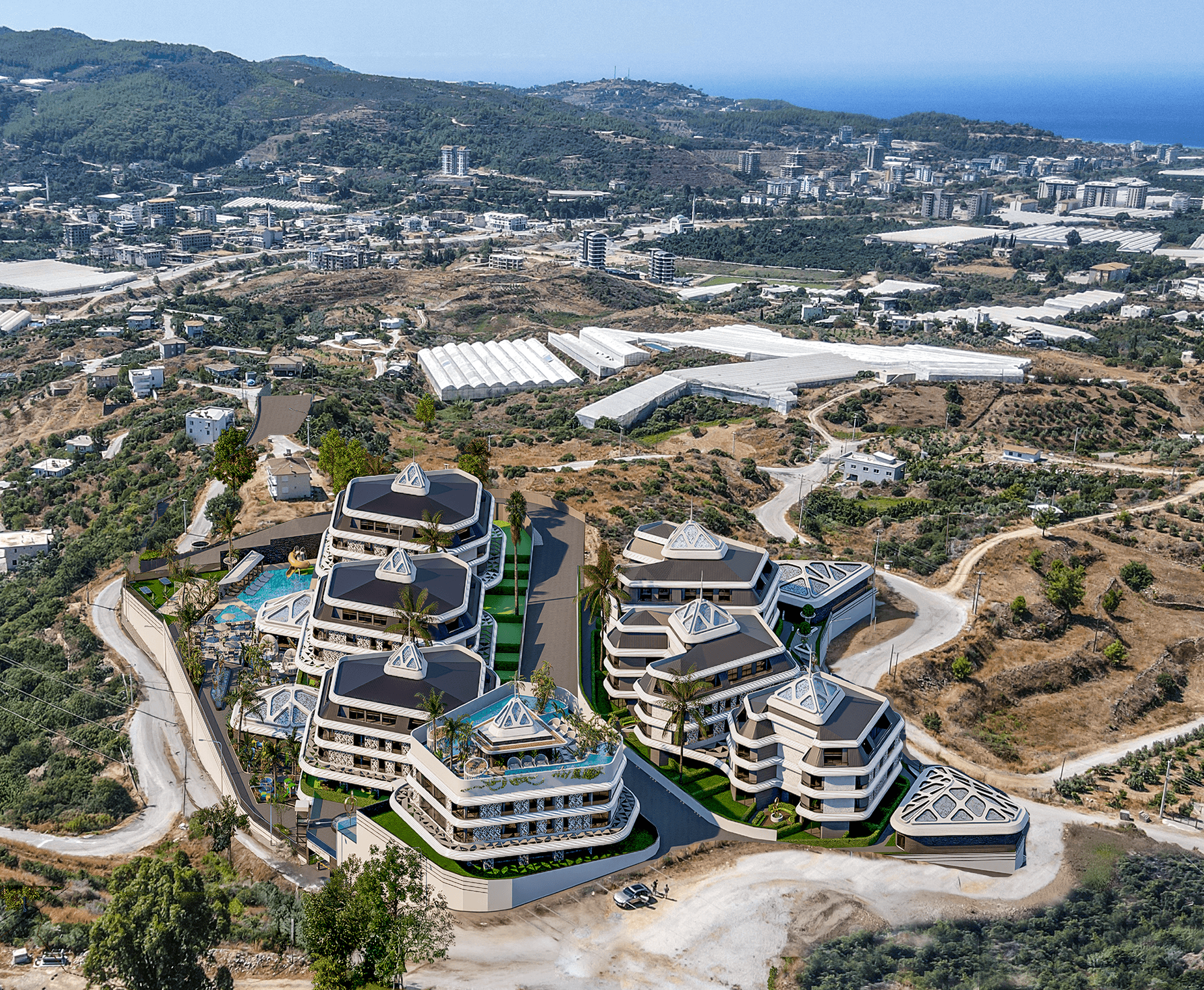 Luksuriøs 4+1 Penthouse med Hav- og Bjergudsigt i Alanya