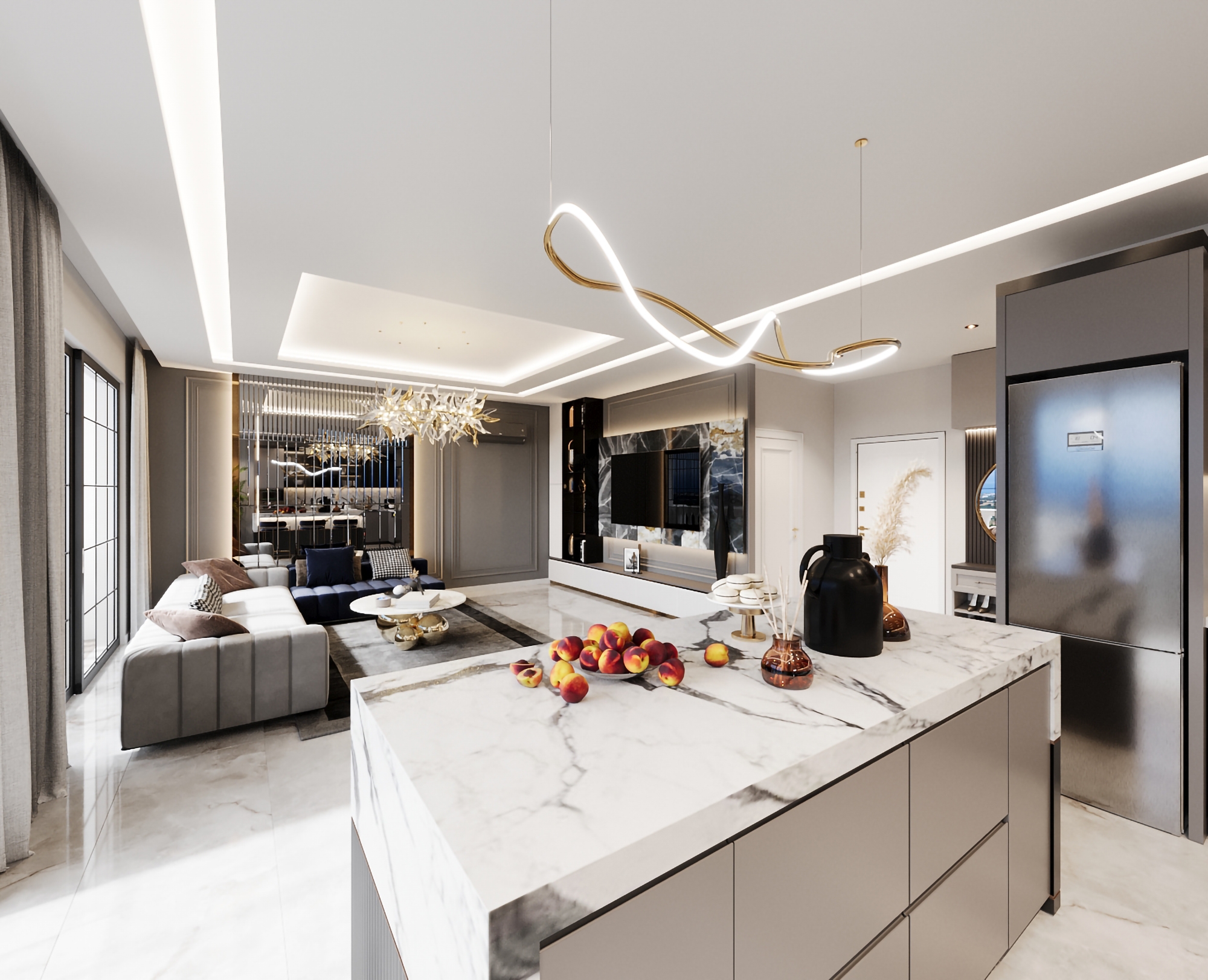 Luksuriøs 4+1 Penthouse med Hav- og Bjergudsigt i Alanya