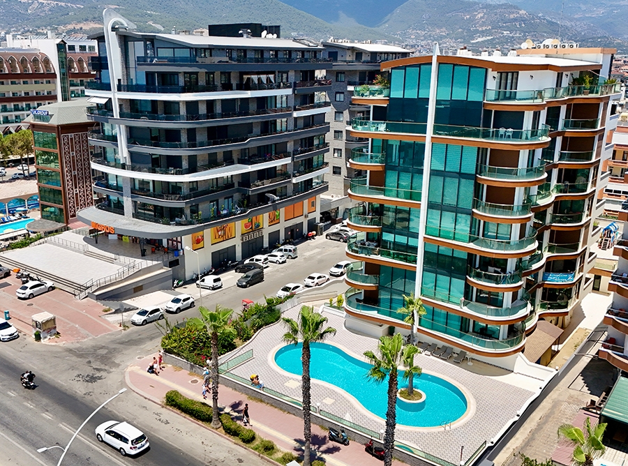 Ylellinen 3+1 asunto meri- ja vuorinäköalalla, Alanya