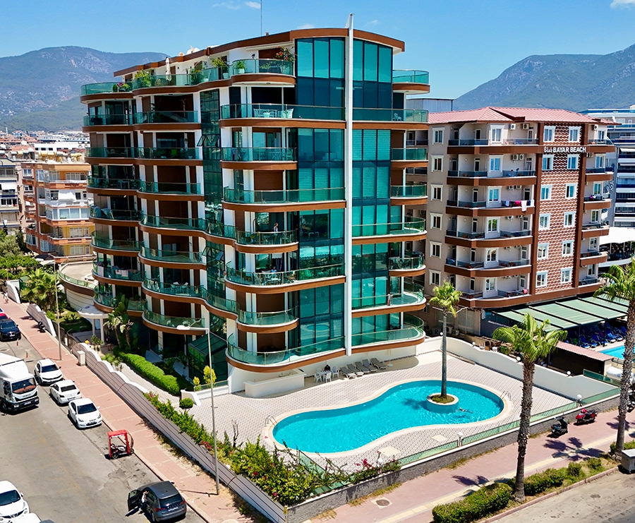 Ylellinen 3+1 asunto meri- ja vuorinäköalalla, Alanya