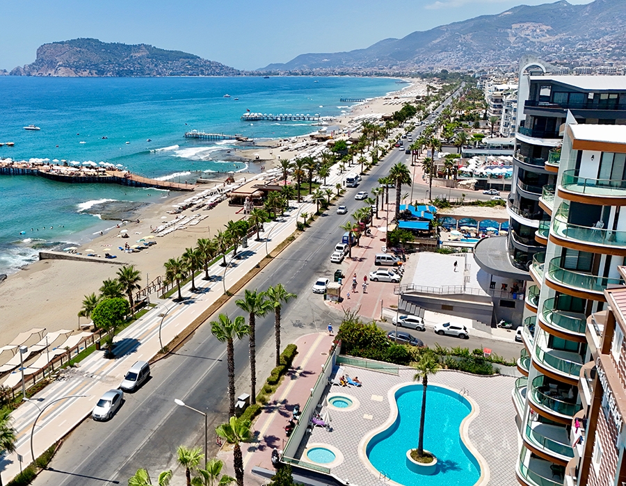 Ylellinen 3+1 asunto meri- ja vuorinäköalalla, Alanya
