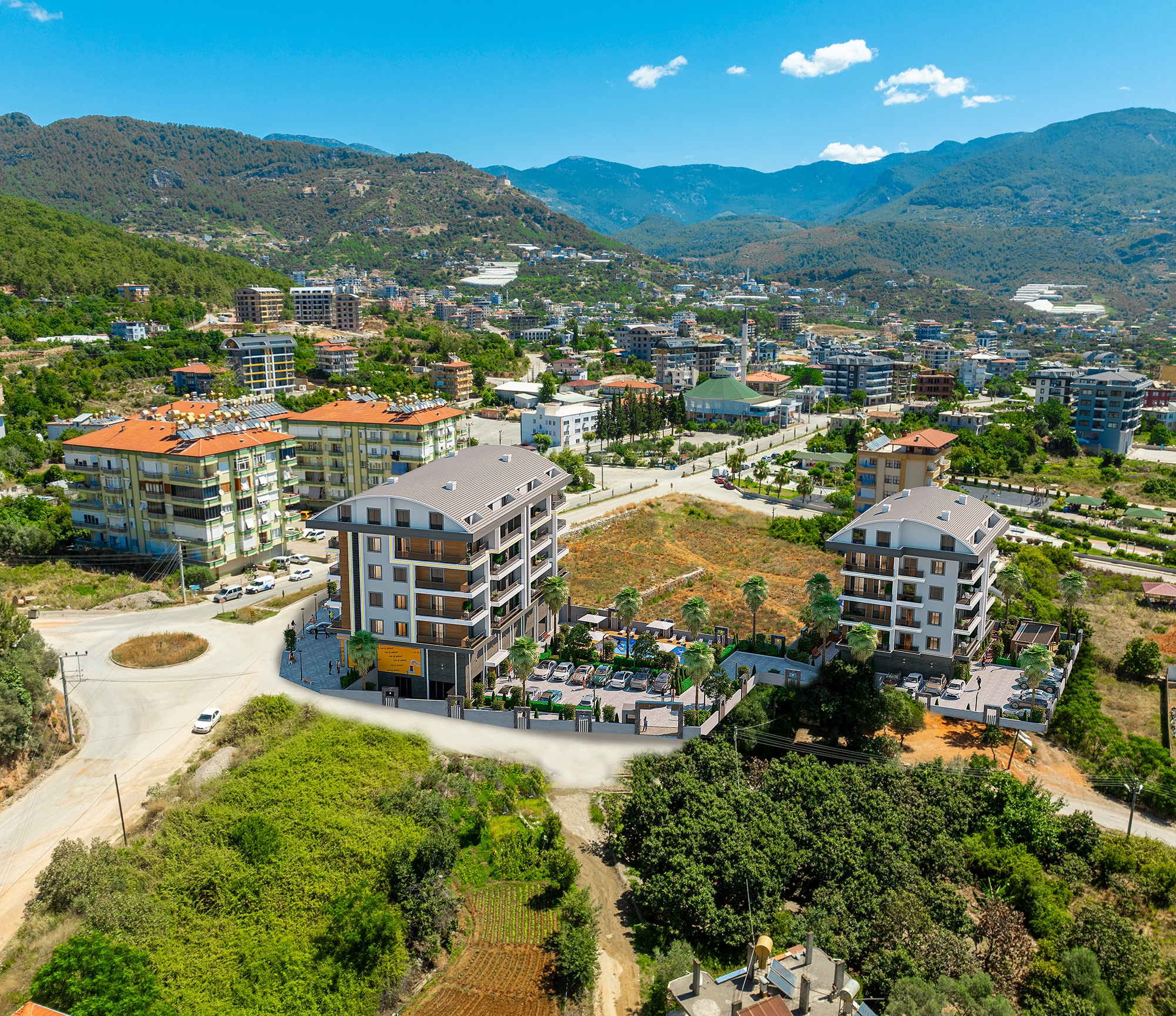 Luksuriøs 3+1 Leilighet med Sjø- og Fjellutsikt i Alanya